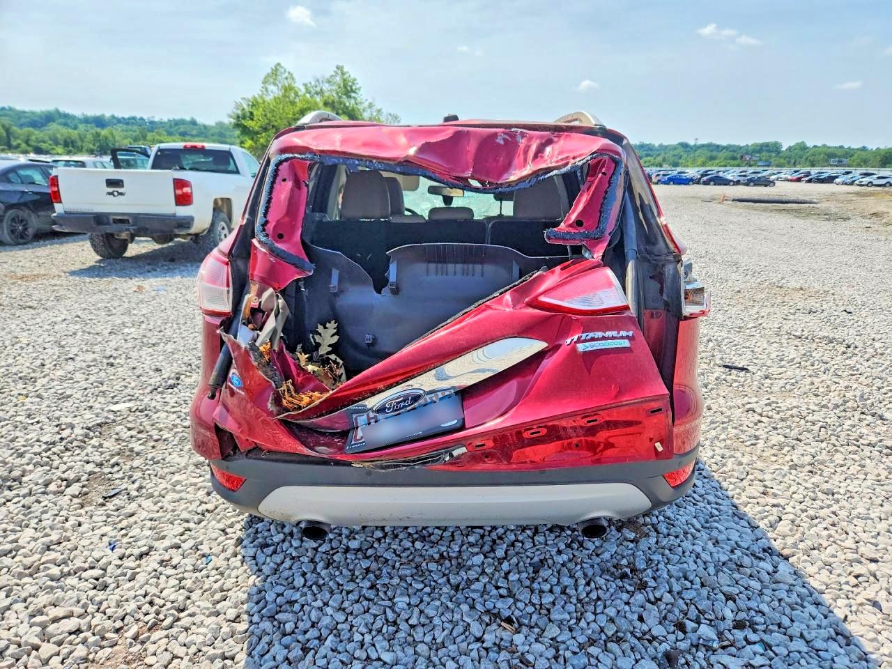 2014 Ford Escape Titanium Red vin: 1FMCU0JX7EUA50970