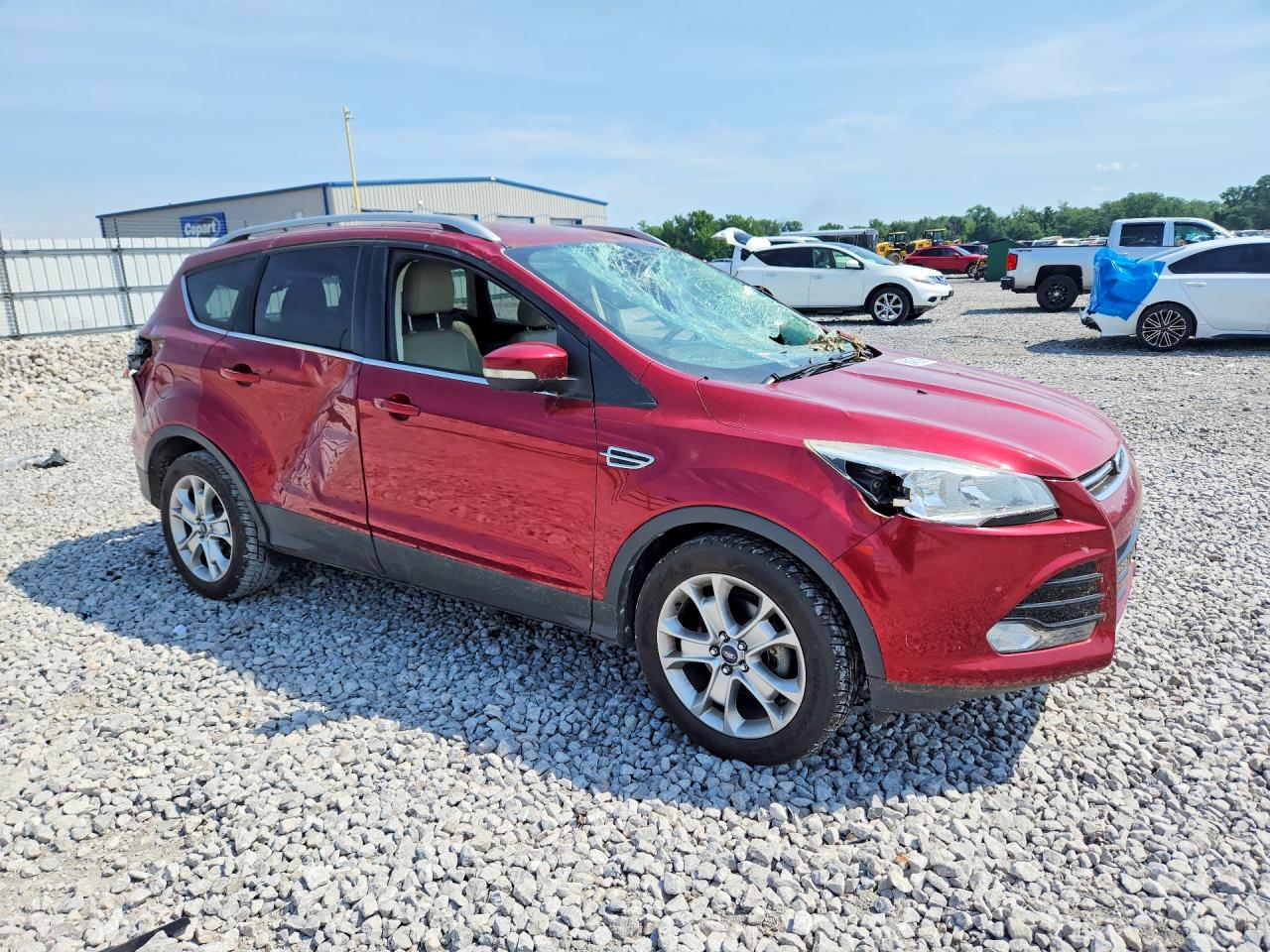 2014 Ford Escape Titanium Red vin: 1FMCU0JX7EUA50970