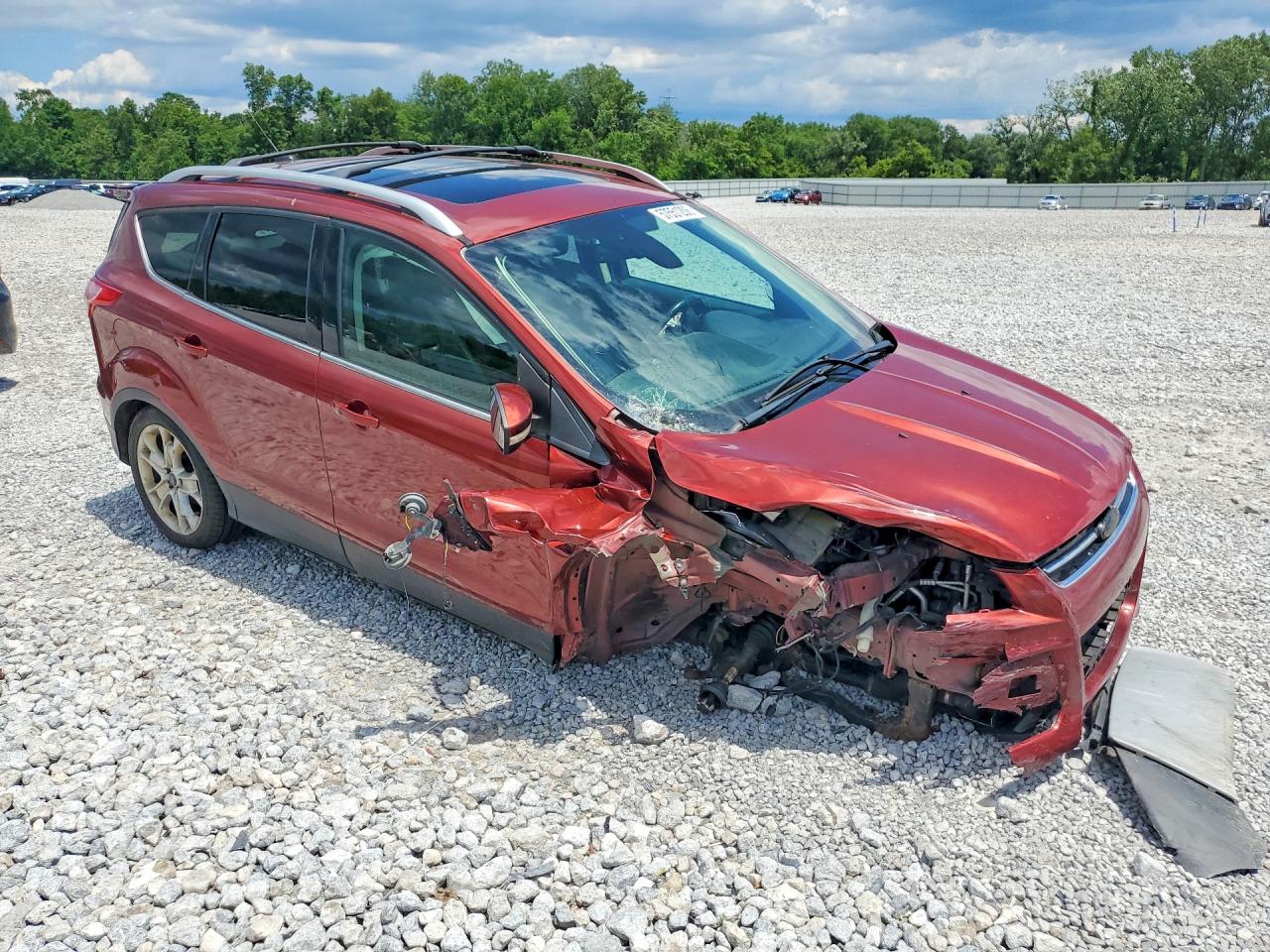 2014 Ford Escape Titanium Red vin: 1FMCU0JX7EUC66088