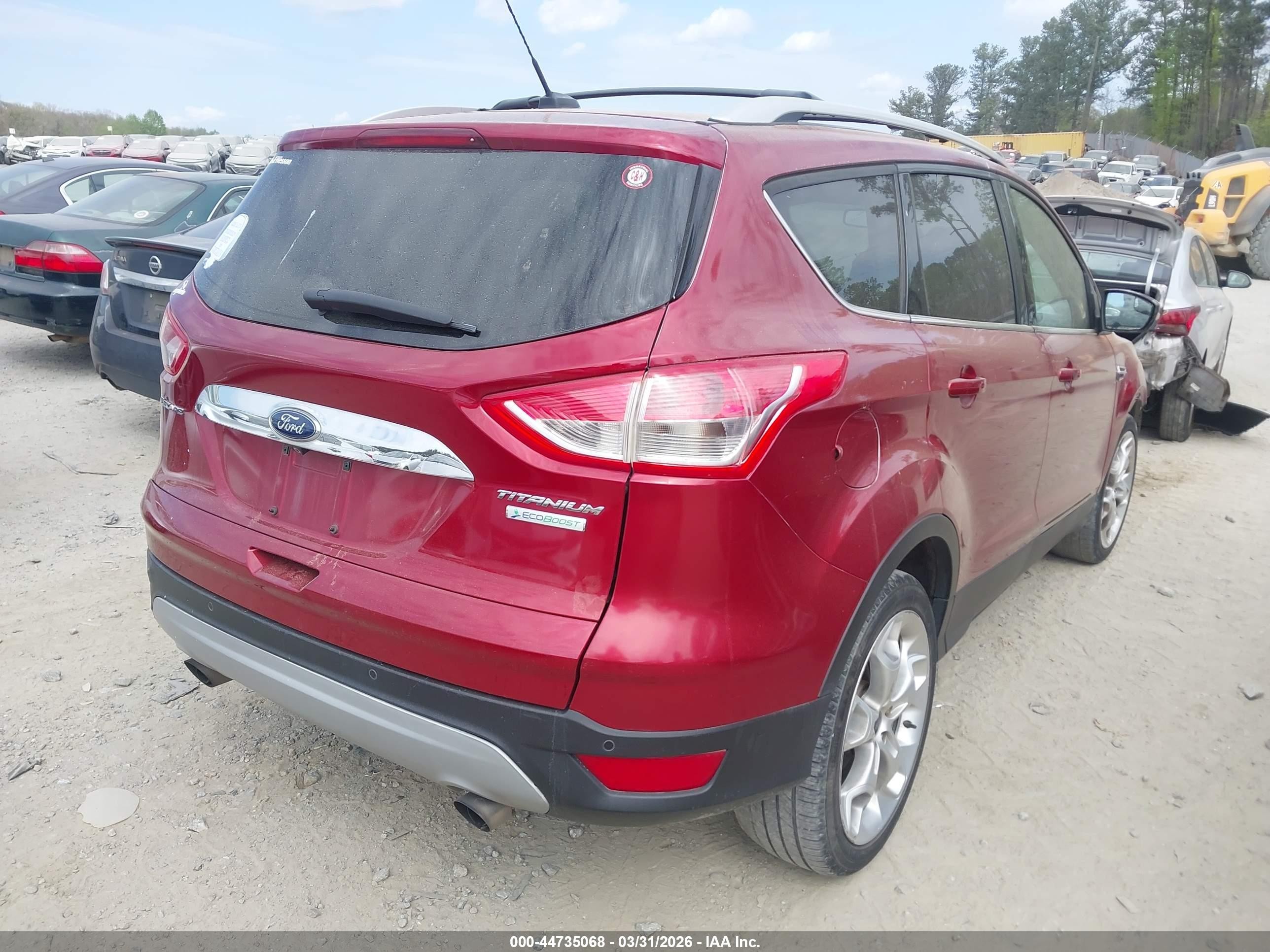 2014 Ford Escape Titanium Red vin: 1FMCU0JX7EUD87039