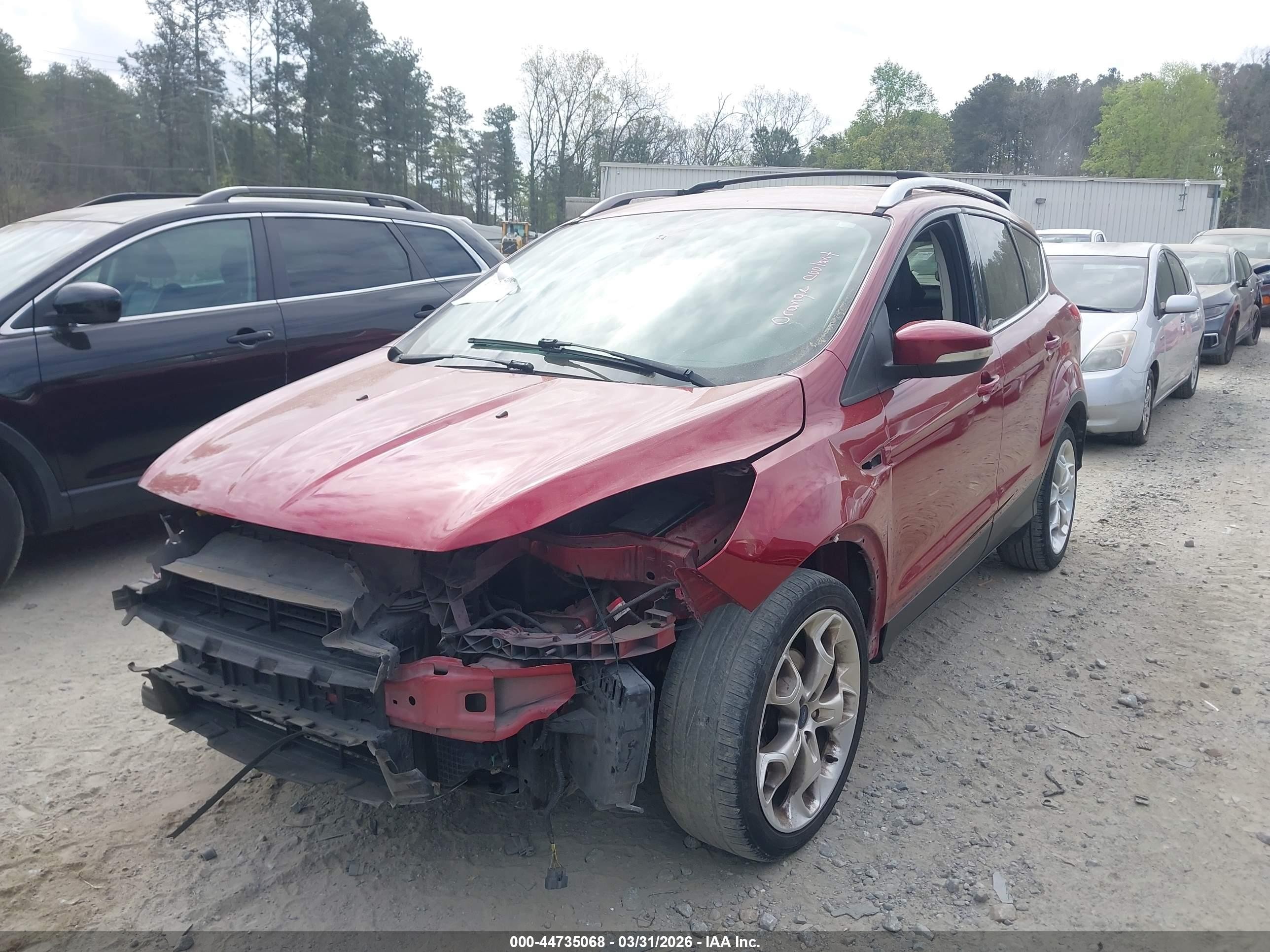 2014 Ford Escape Titanium Red vin: 1FMCU0JX7EUD87039