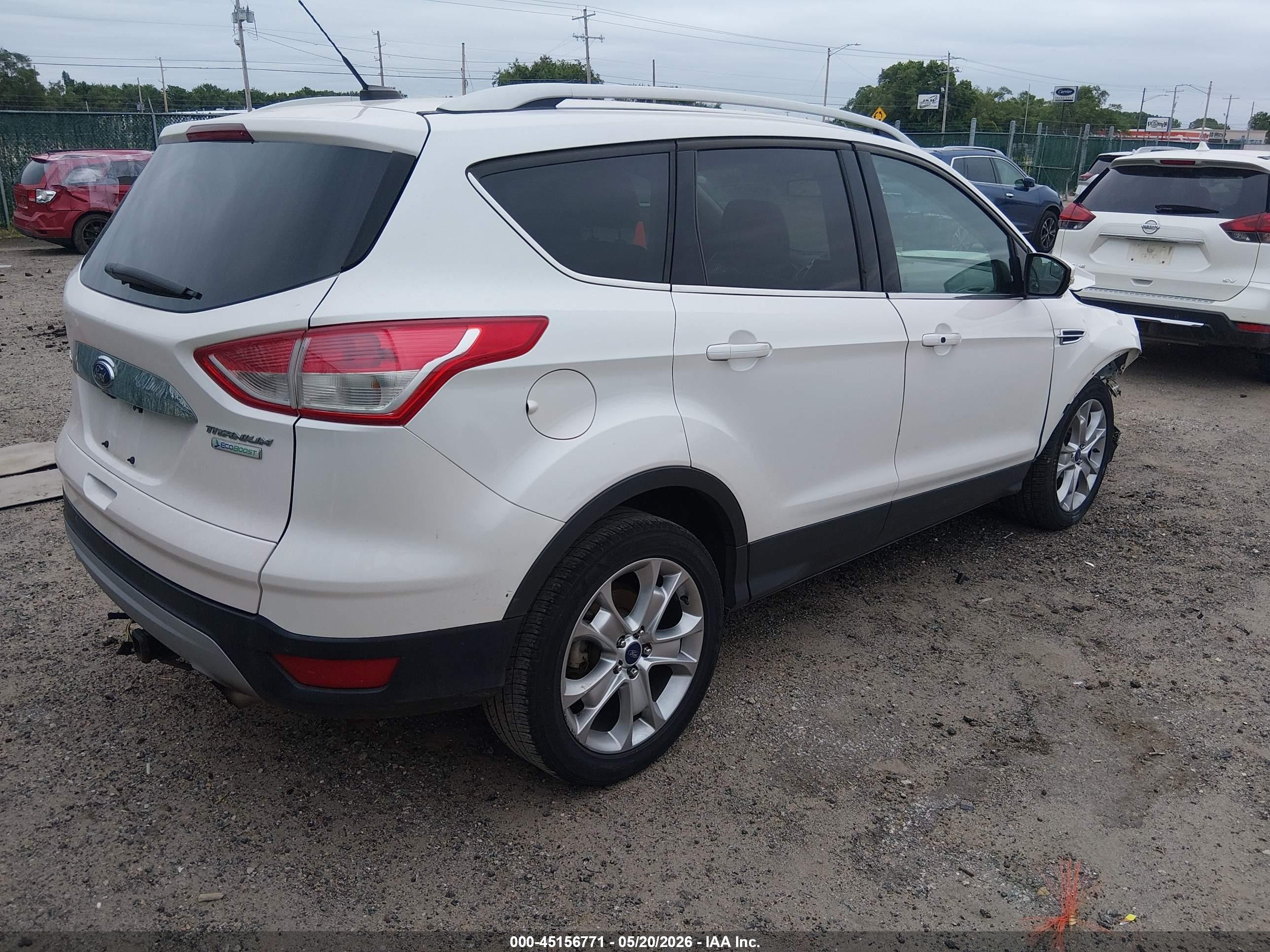 2015 Ford Escape Titanium White vin: 1FMCU0JX7FUA67172