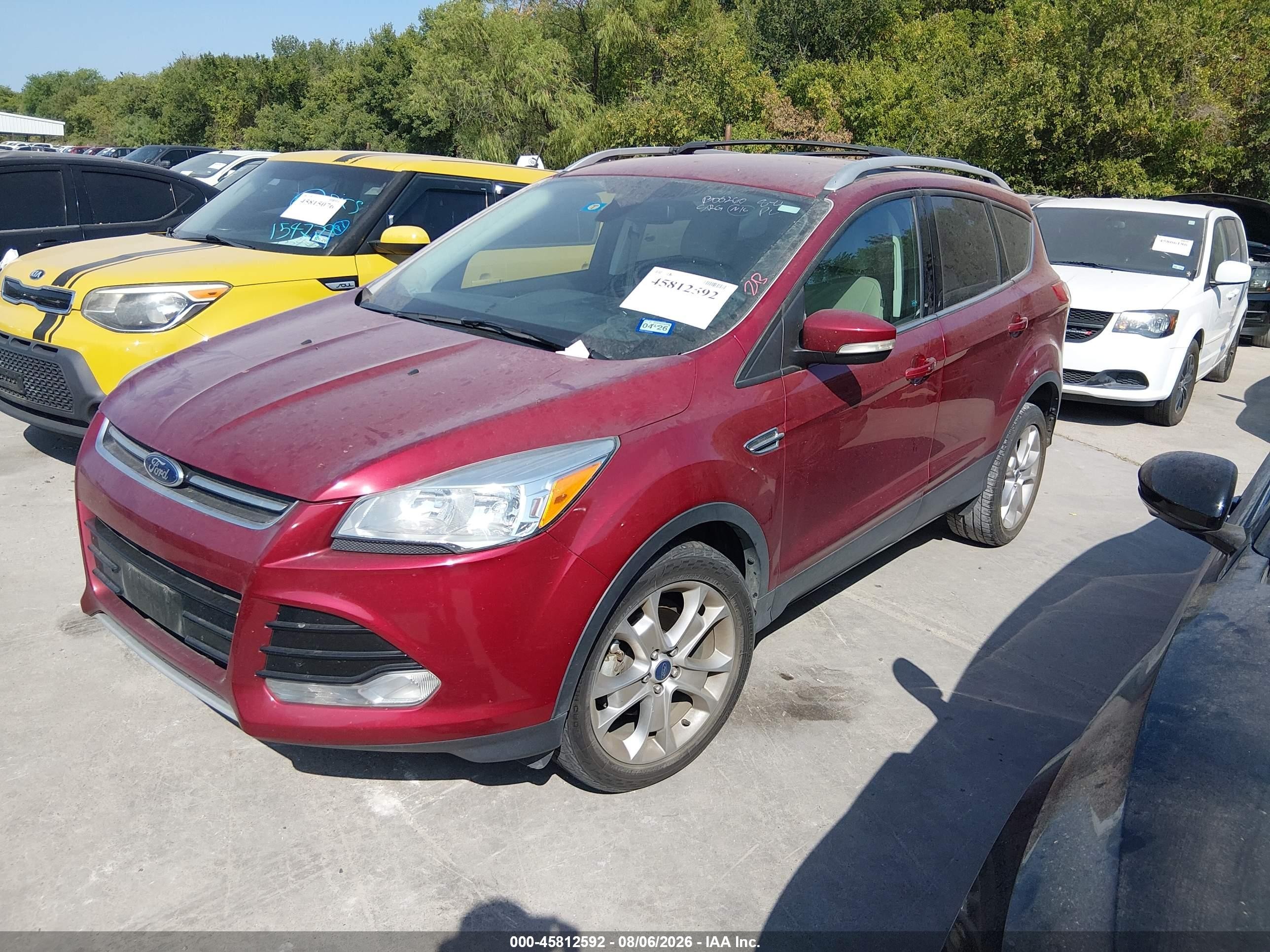 2014 Ford Escape Titanium Red vin: 1FMCU0JX8EUB00260