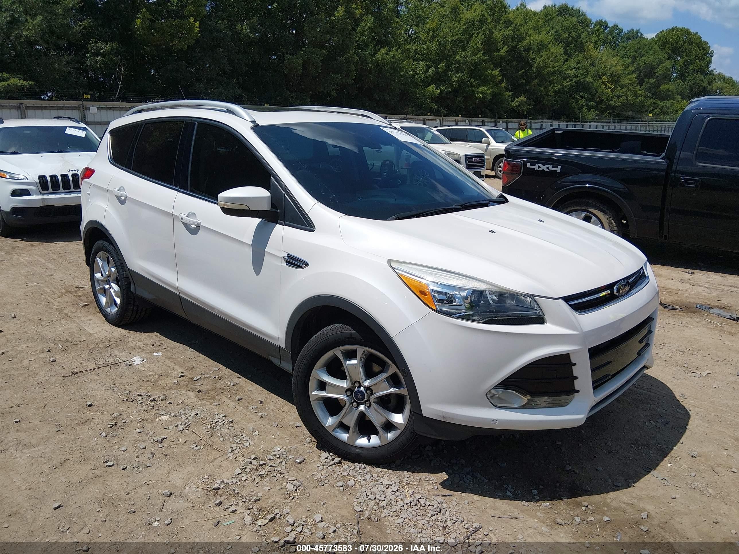 2014 Ford Escape Titanium White vin: 1FMCU0JX8EUC06773
