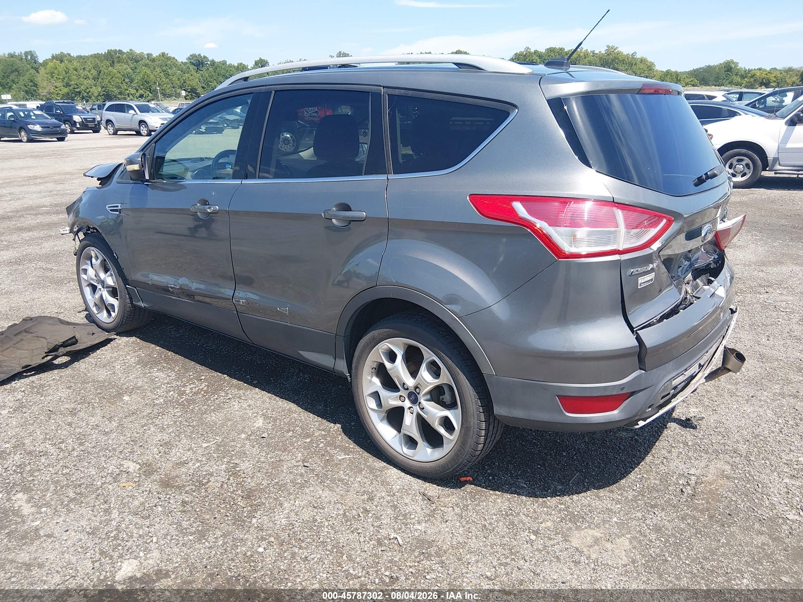 2014 Ford Escape Titanium Серый vin: 1FMCU0JX8EUD13760