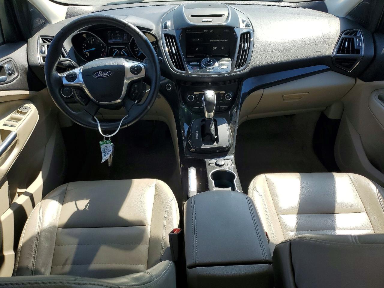 2014 Ford Escape Titanium White vin: 1FMCU0JX8EUE20405