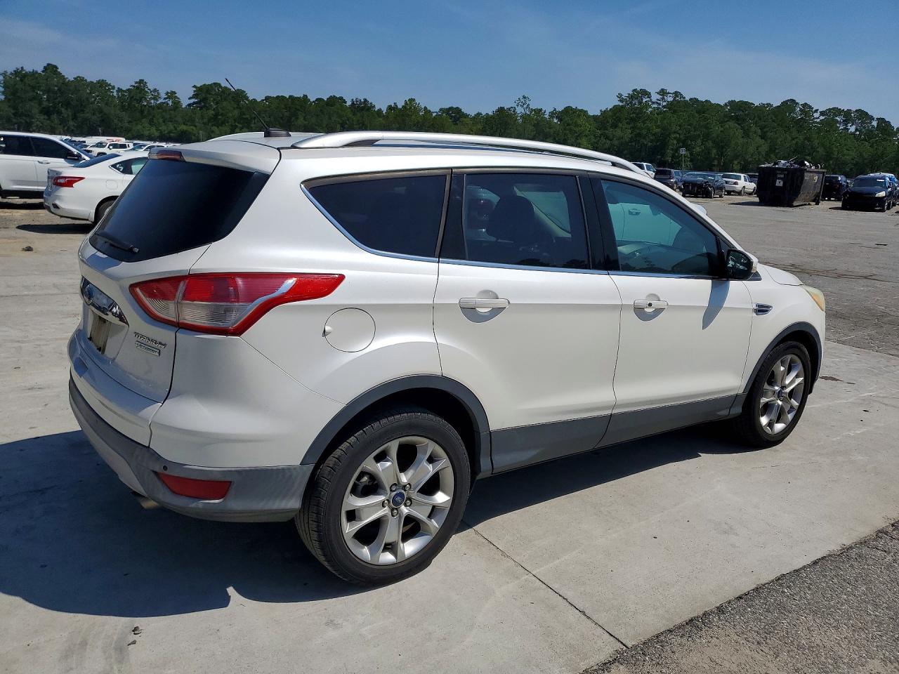 2014 Ford Escape Titanium White vin: 1FMCU0JX8EUE20405