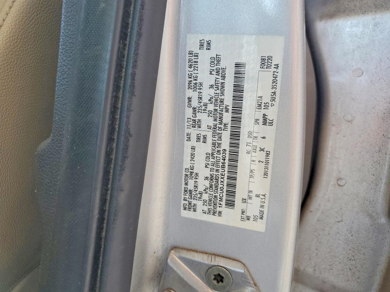 2014 Ford Escape Titanium Silver vin: 1FMCU0JXXEUB64039