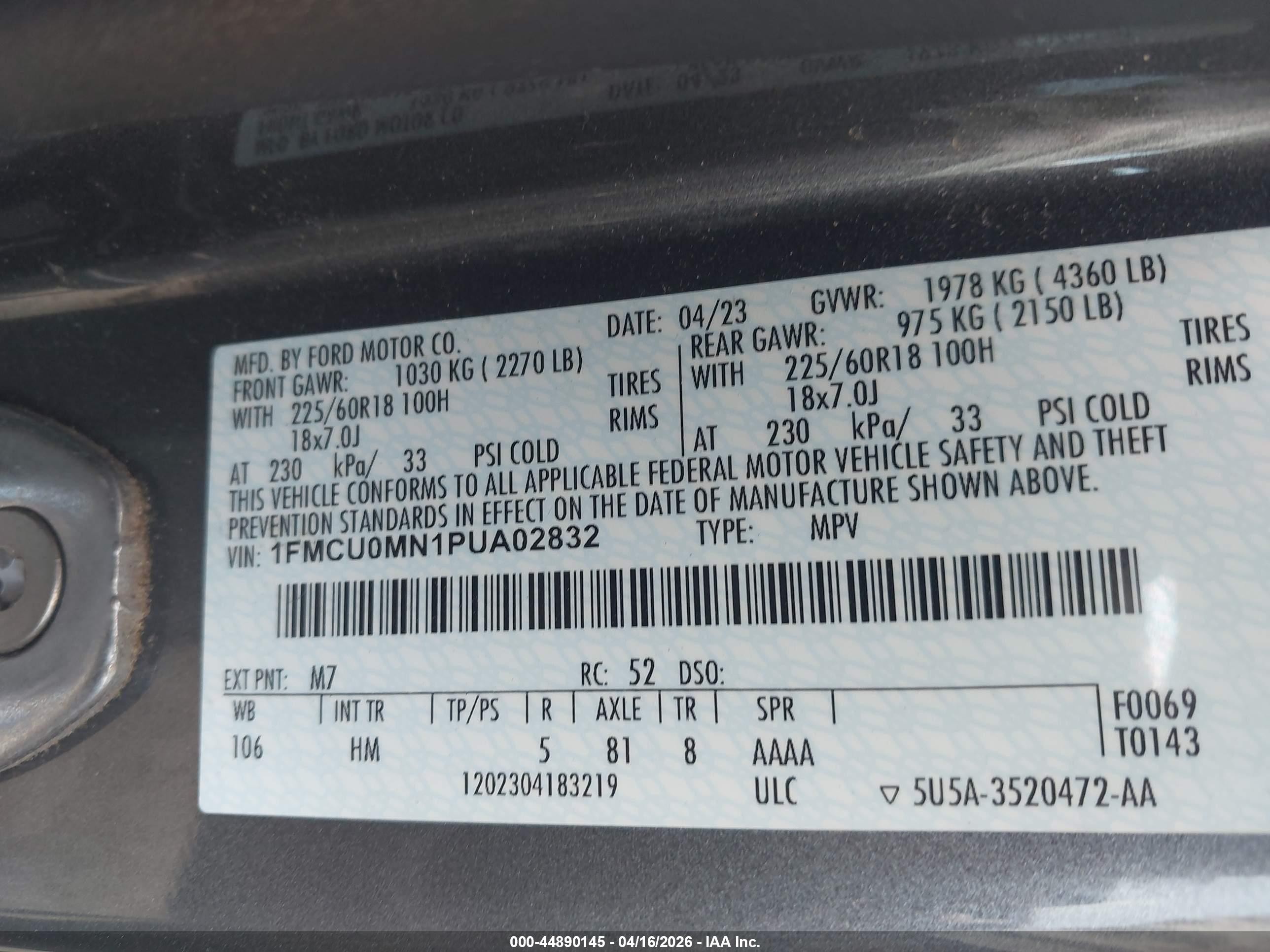 2023 Ford Escape St-line Gray vin: 1FMCU0MN1PUA02832
