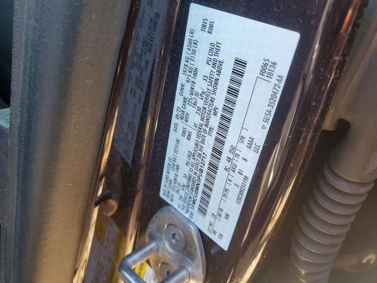 2023 Ford Escape St Line Black vin: 1FMCU0MN3PUB12717