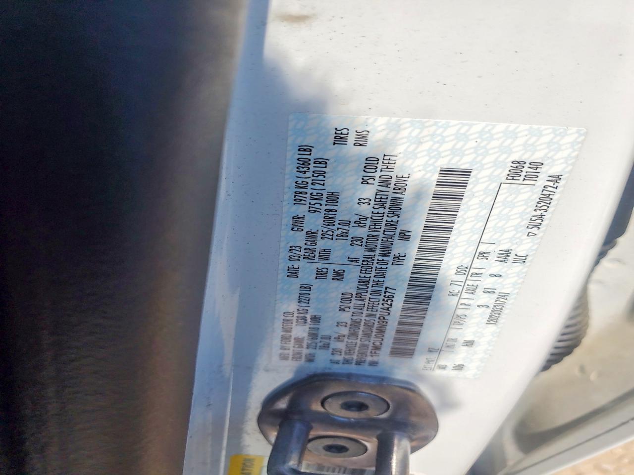 2023 Ford Escape St Line White vin: 1FMCU0MN9PUA25677