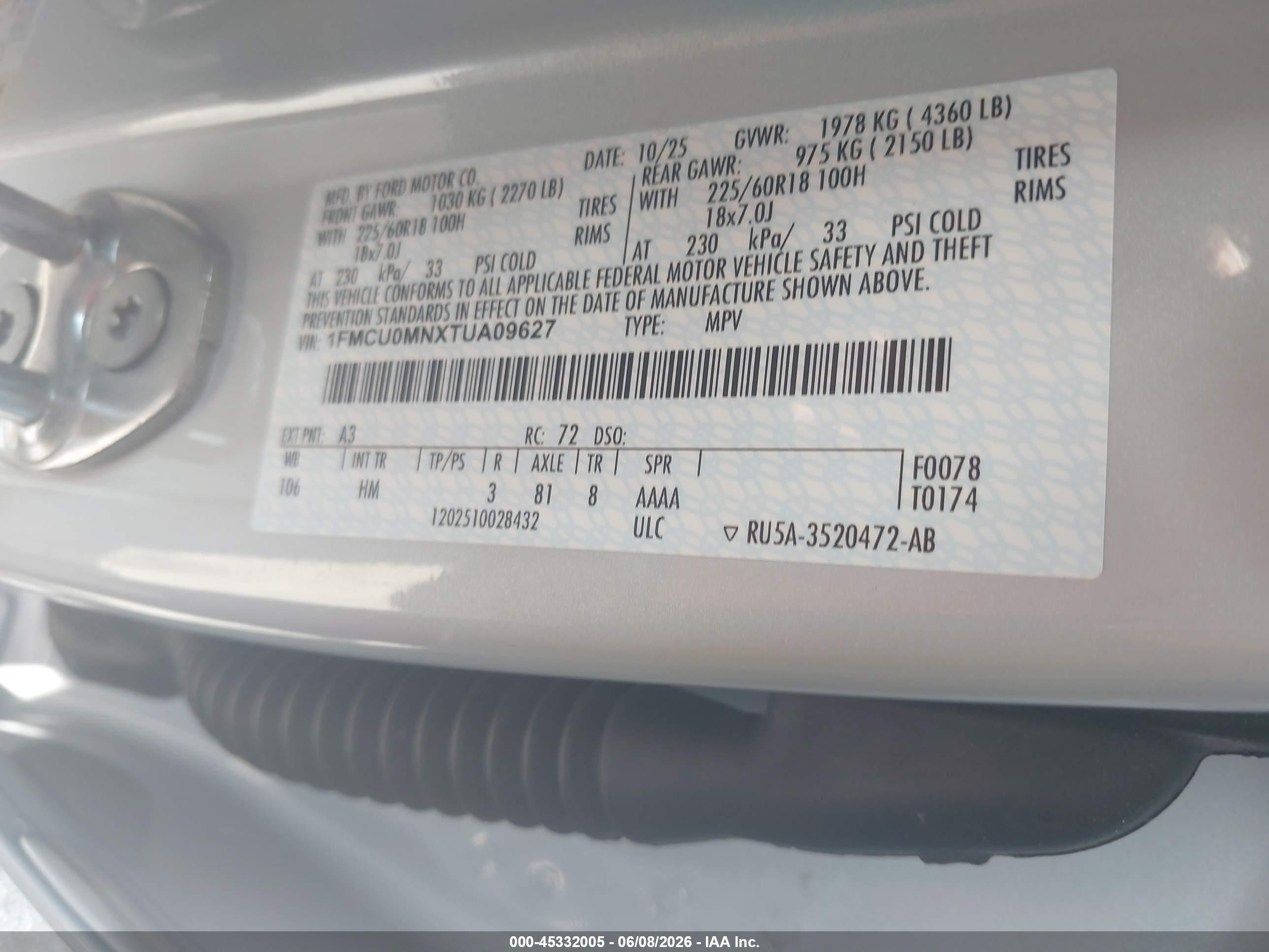 2026 Ford Escape St-line Gray vin: 1FMCU0MNXTUA09627