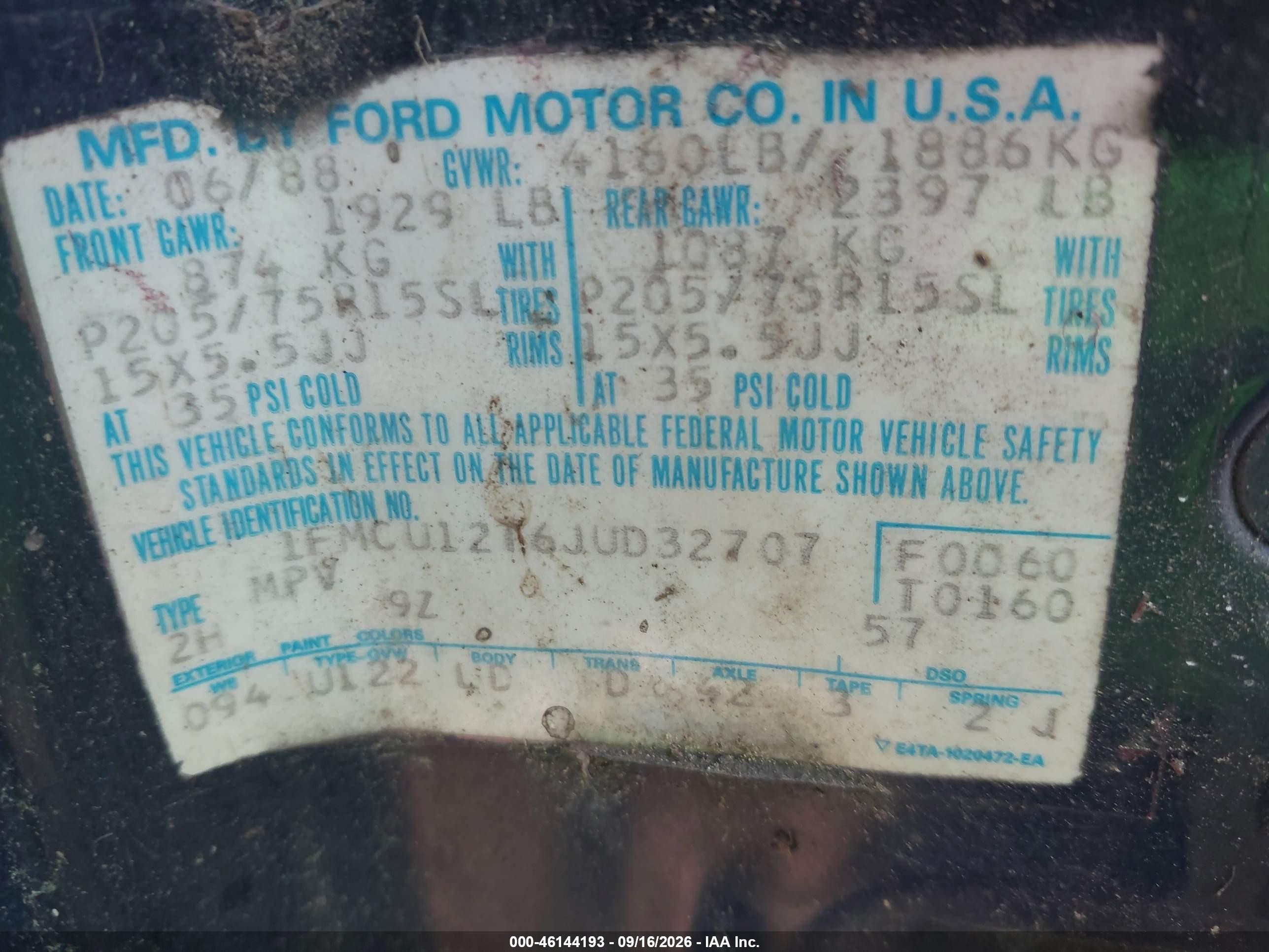 1988 Ford Bronco Ii Black vin: 1FMCU12T6JUD32707
