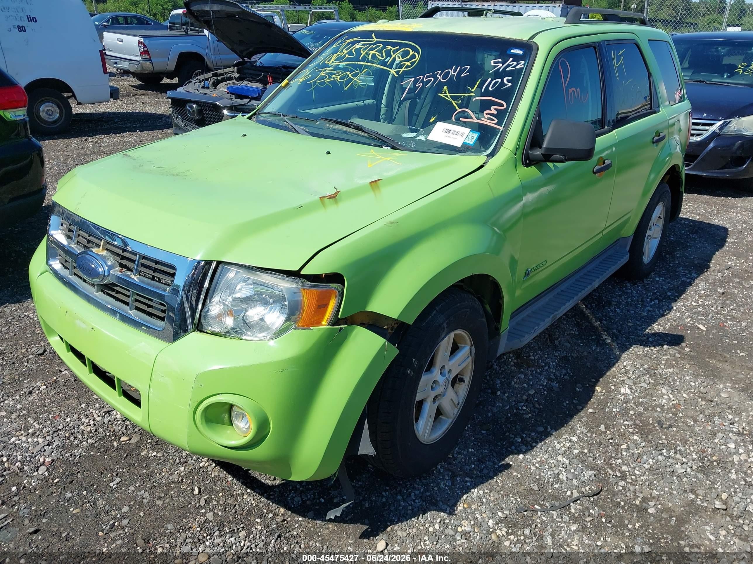 2009 Ford Escape Hybrid Limited Green vin: 1FMCU49329KD02487
