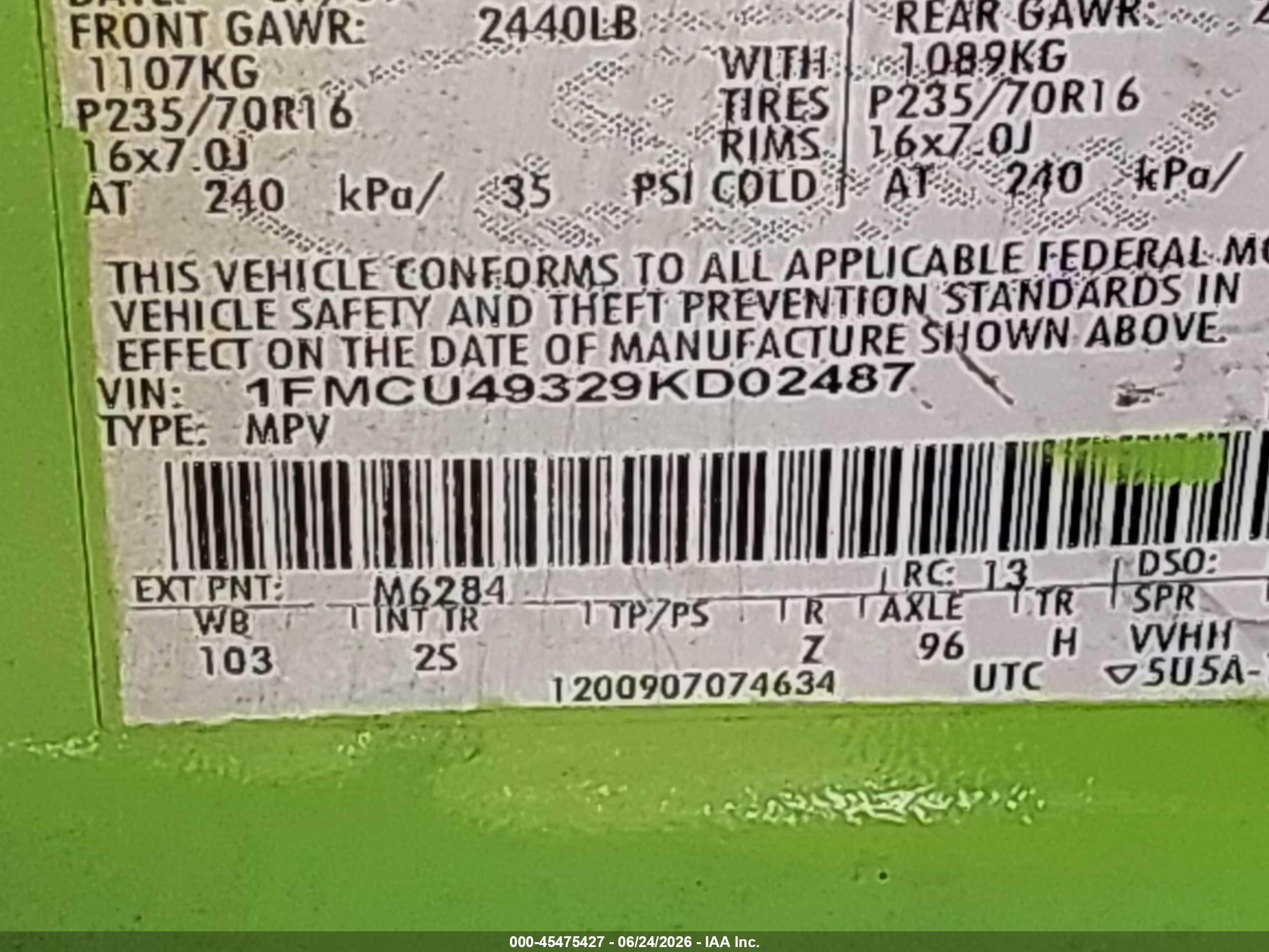 2009 Ford Escape Hybrid Limited Green vin: 1FMCU49329KD02487