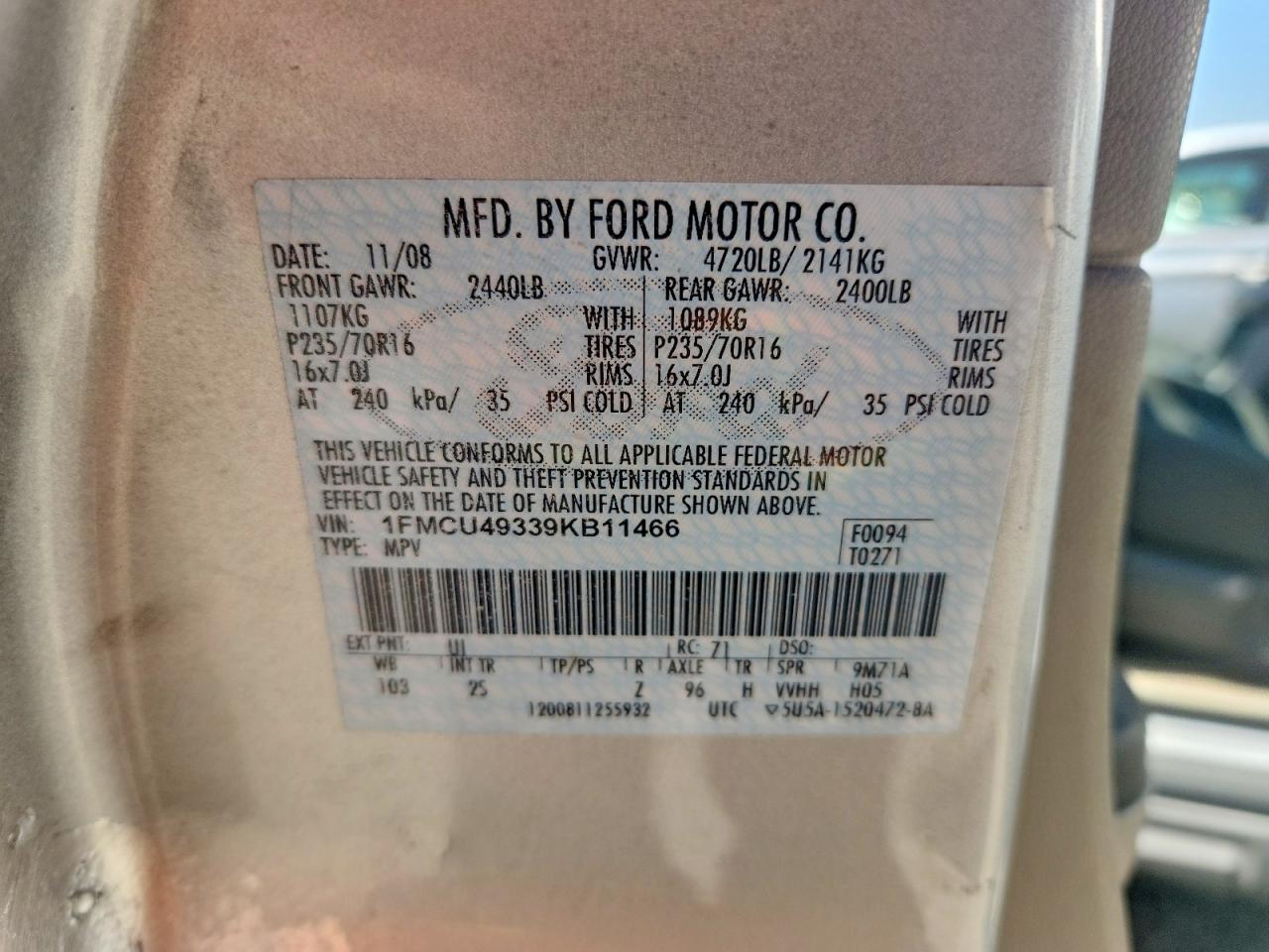 2009 Ford Escape Hybrid Silver vin: 1FMCU49339KB11466