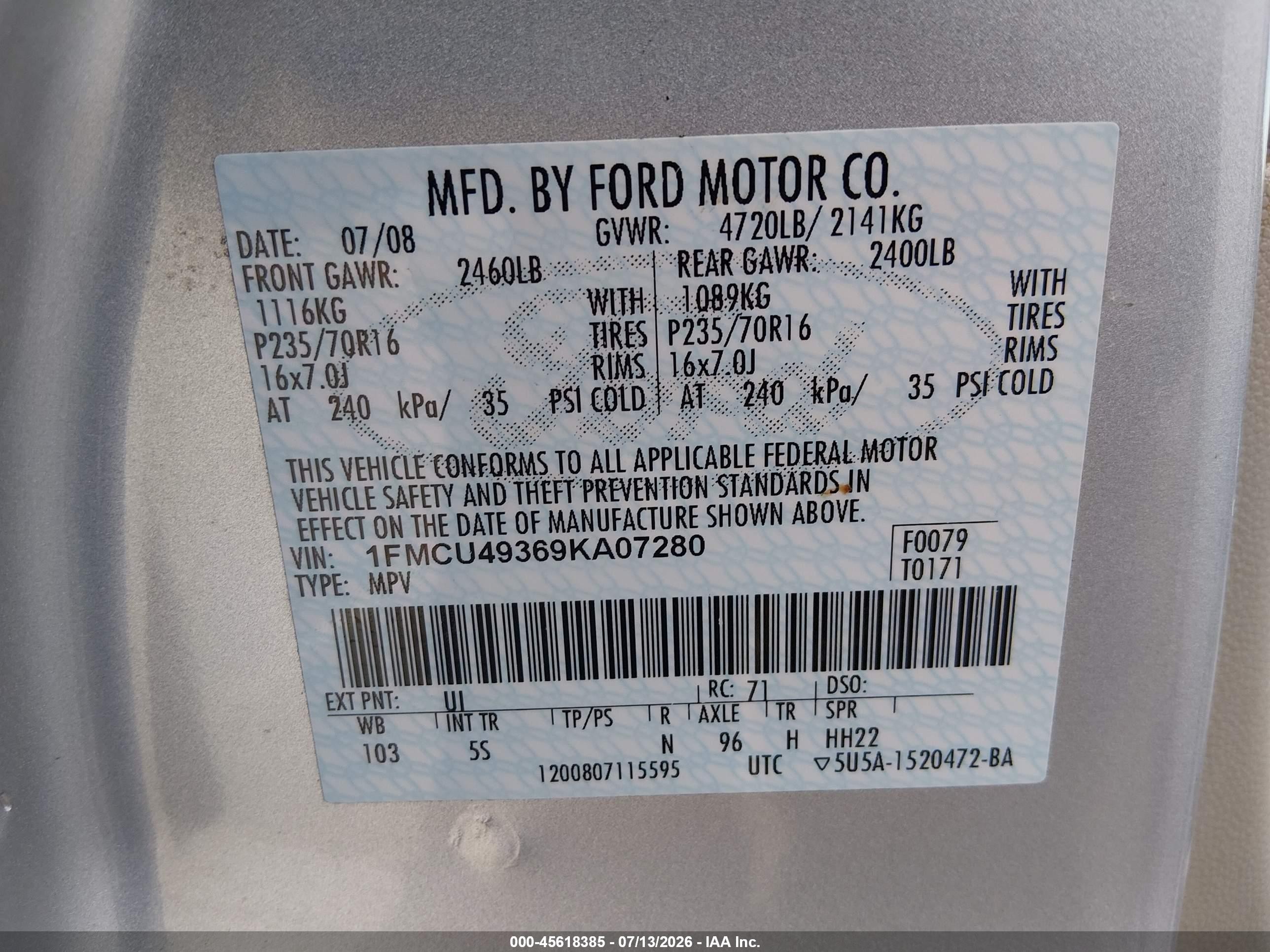 2009 Ford Escape Hybrid Limited Серебряный vin: 1FMCU49369KA07280