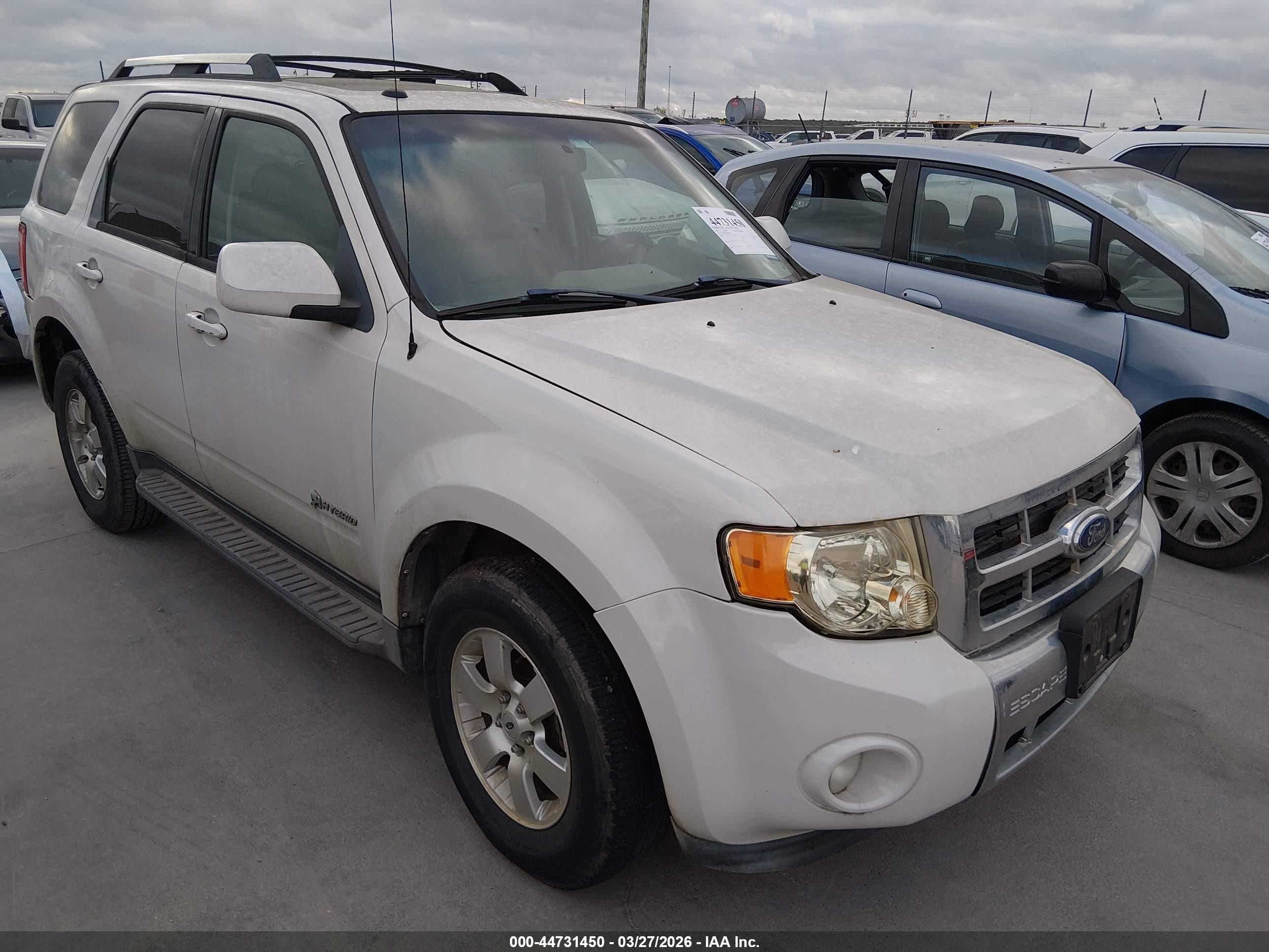 2009 Ford Escape Hybrid Limited White vin: 1FMCU49389KB08384