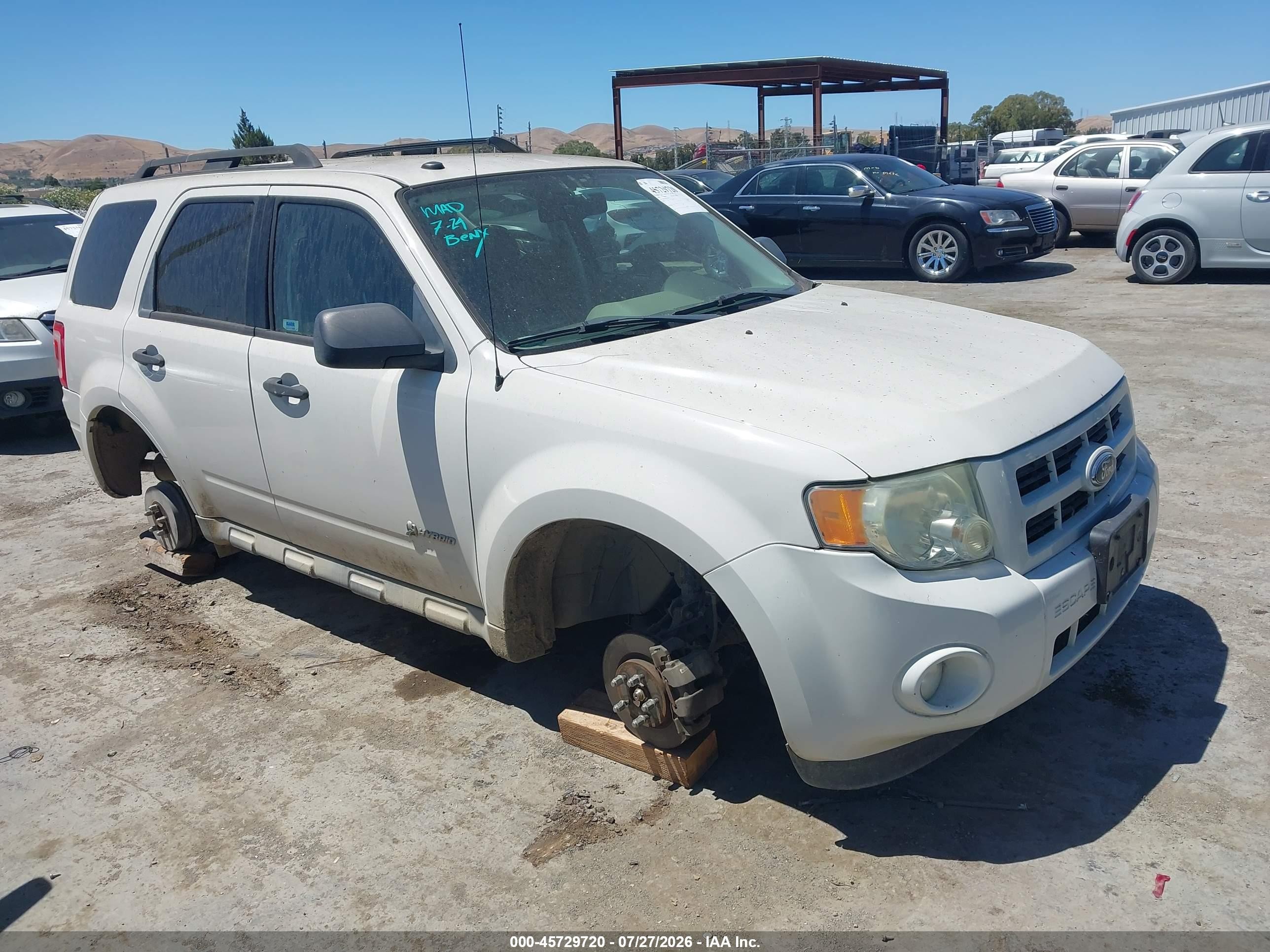 2009 Ford Escape Hybrid Limited Белый vin: 1FMCU49389KB46911