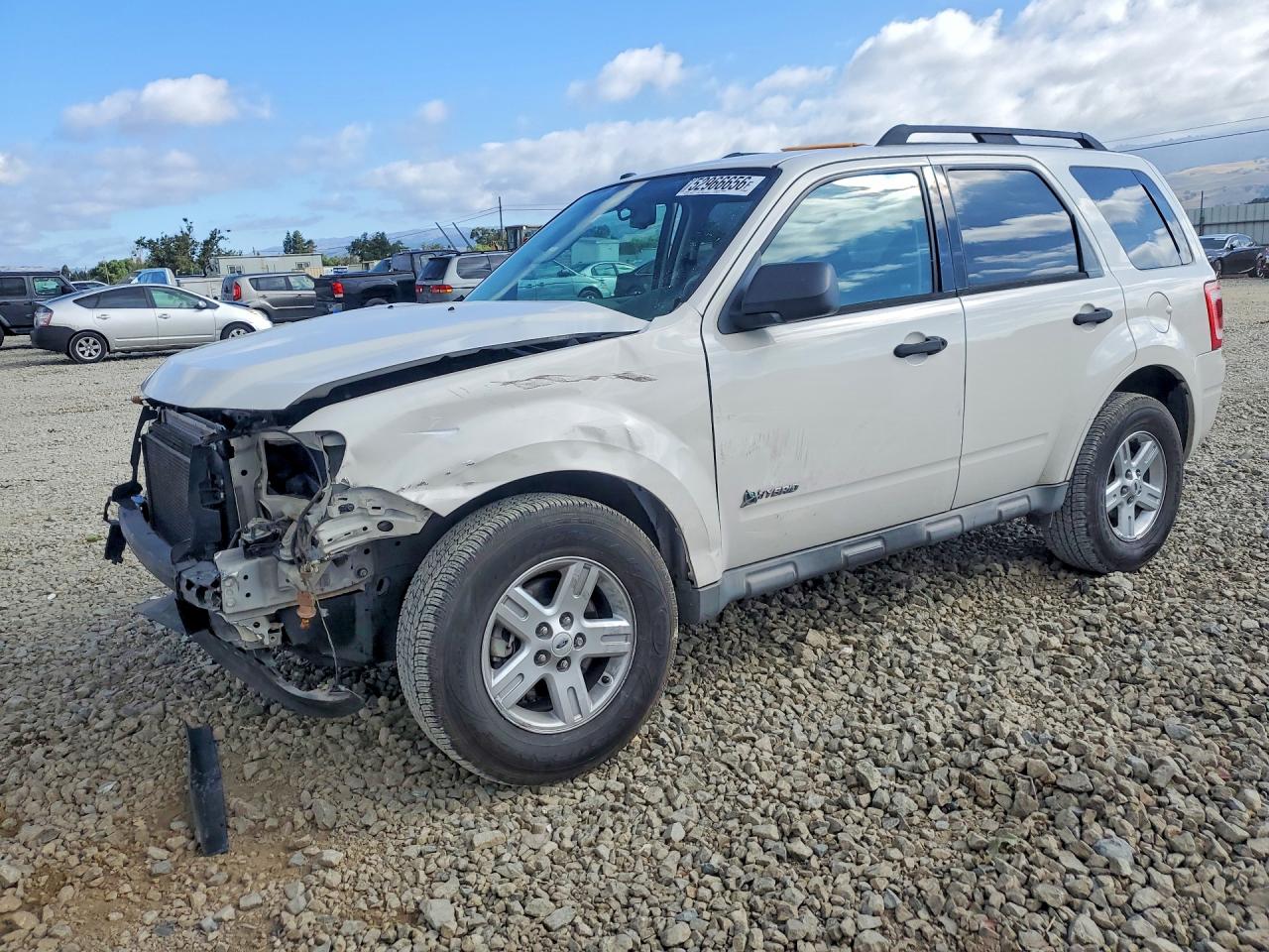 2009 Ford Escape Hybrid White vin: 1FMCU49399KB62311