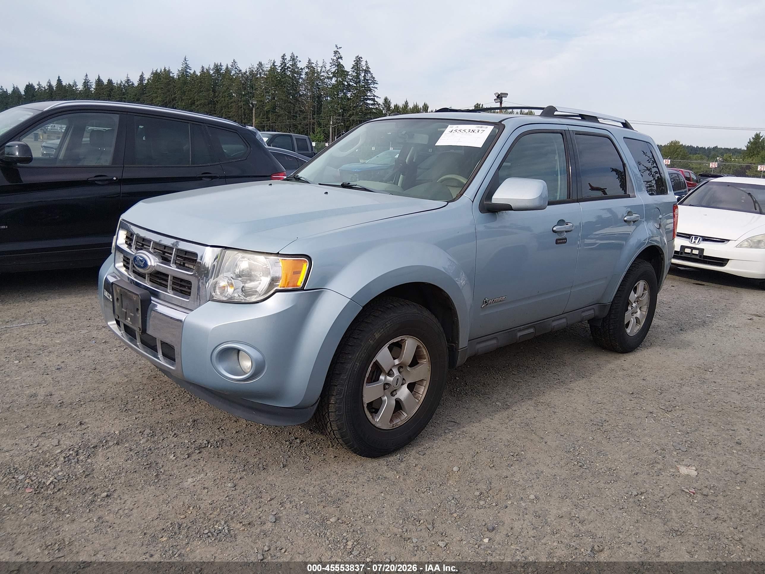 2009 Ford Escape Hybrid Limited Light Blue vin: 1FMCU493X9KA92978