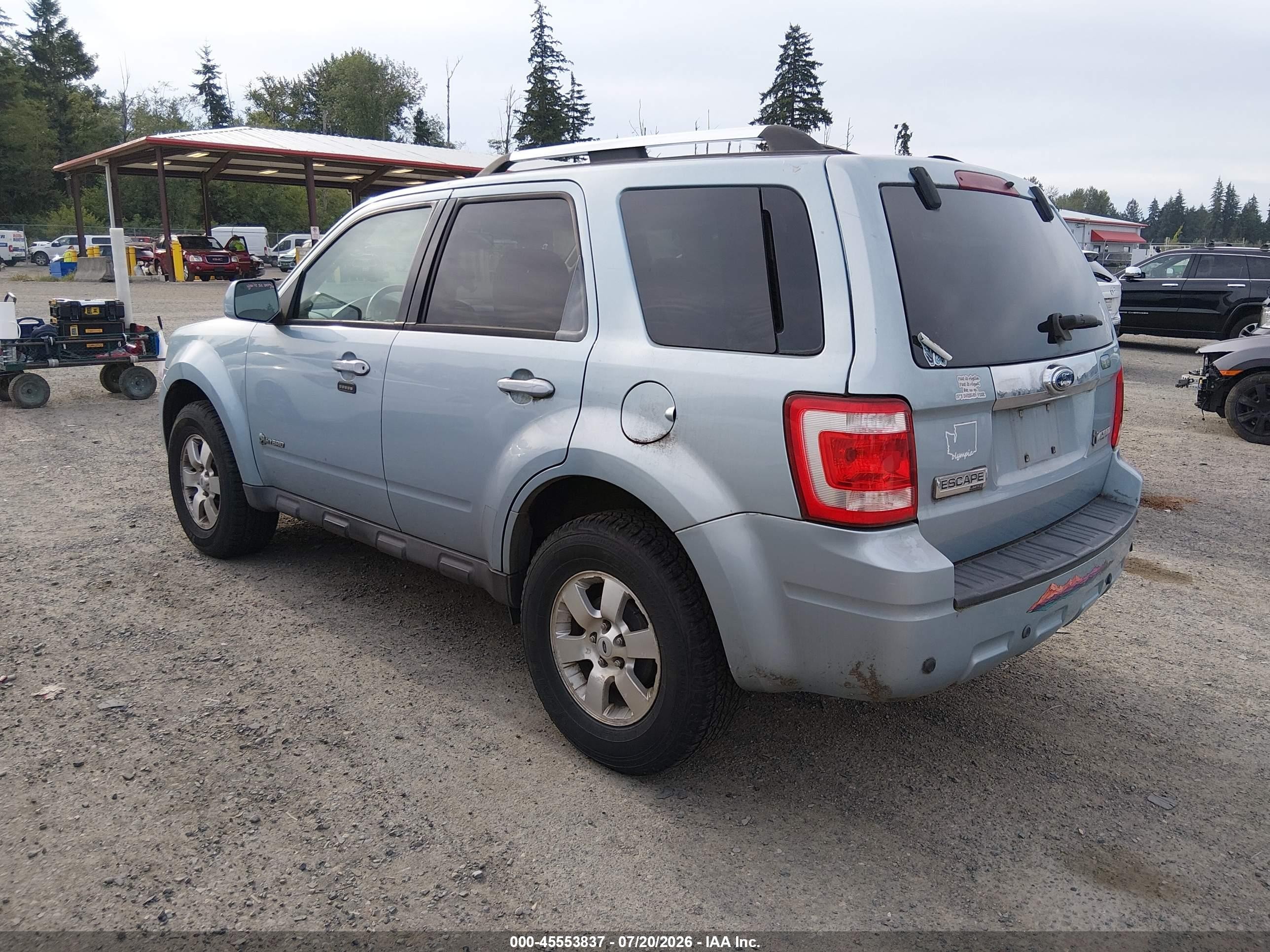 2009 Ford Escape Hybrid Limited Light Blue vin: 1FMCU493X9KA92978