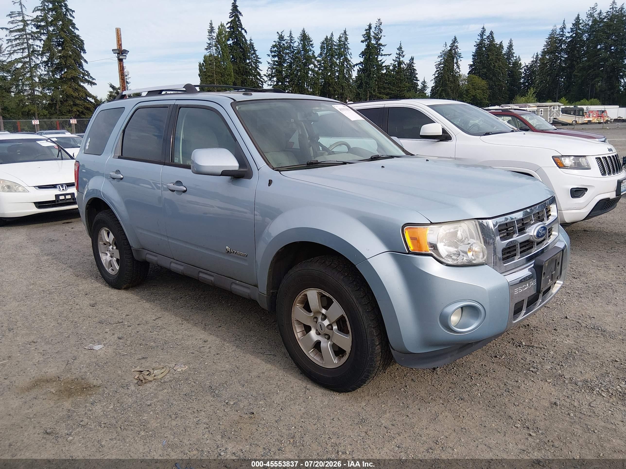 2009 Ford Escape Hybrid Limited Light Blue vin: 1FMCU493X9KA92978