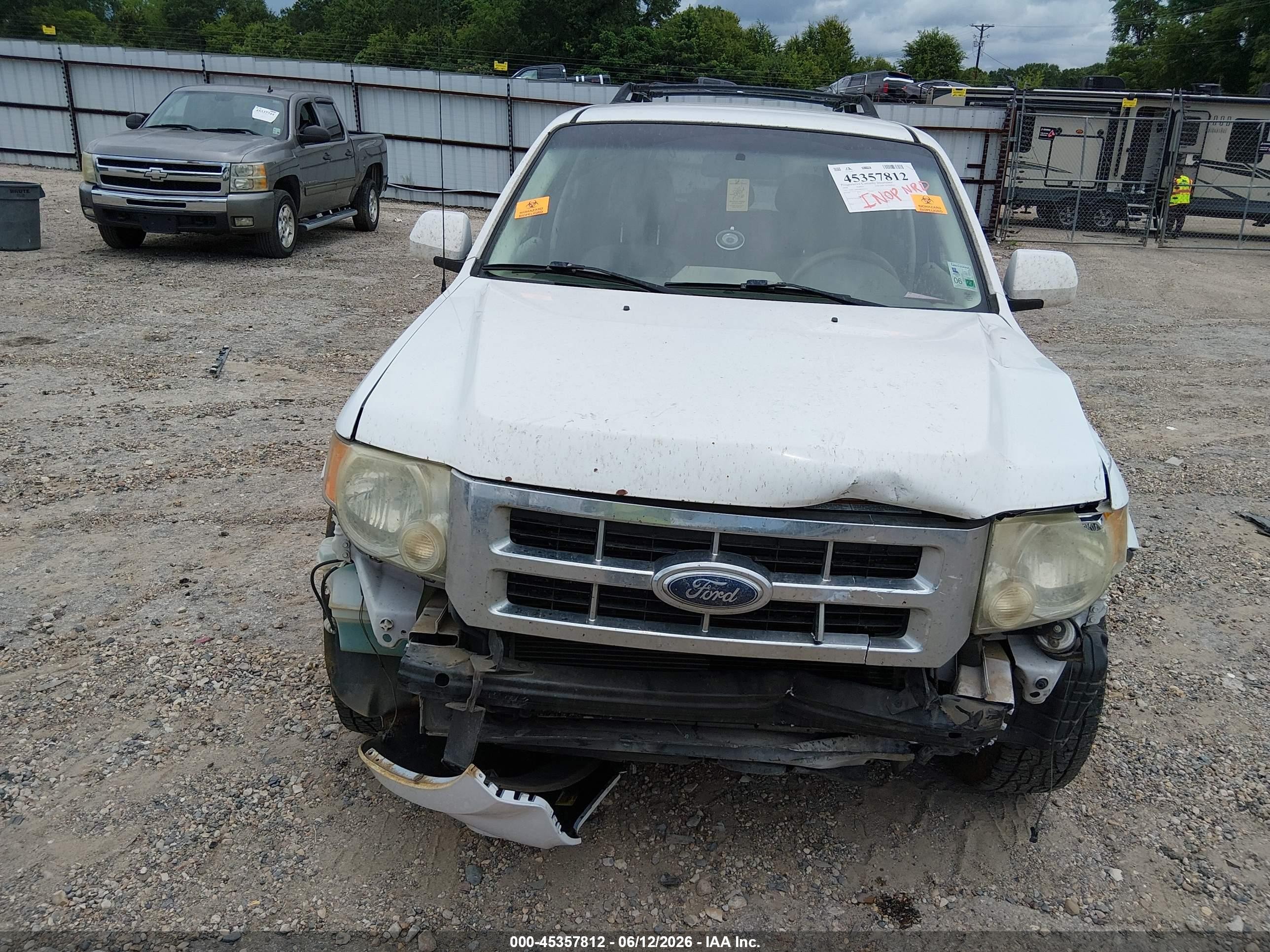 2008 Ford Escape Hybrid   White vin: 1FMCU49H08KD07133