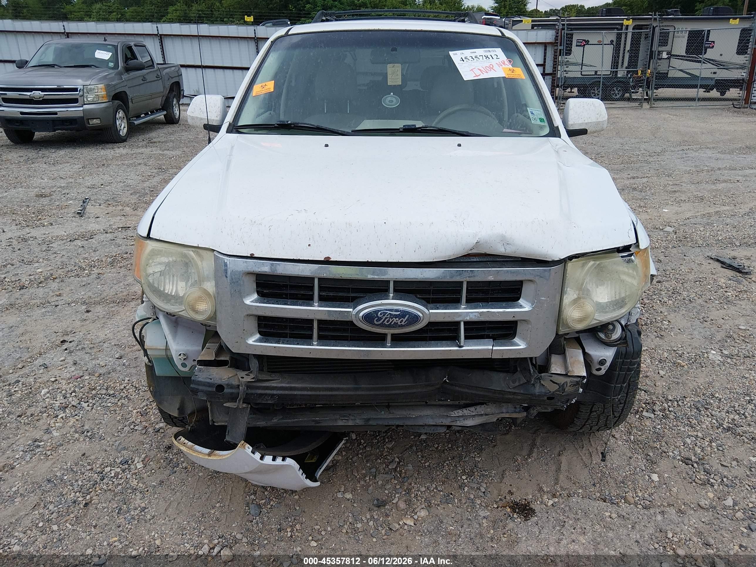 2008 Ford Escape Hybrid   White vin: 1FMCU49H08KD07133