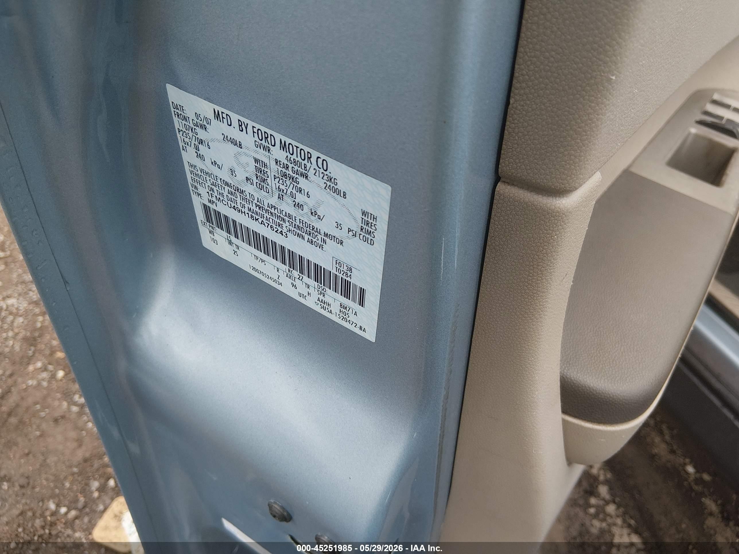 2008 Ford Escape Hybrid   Бежевый vin: 1FMCU49H18KA76243