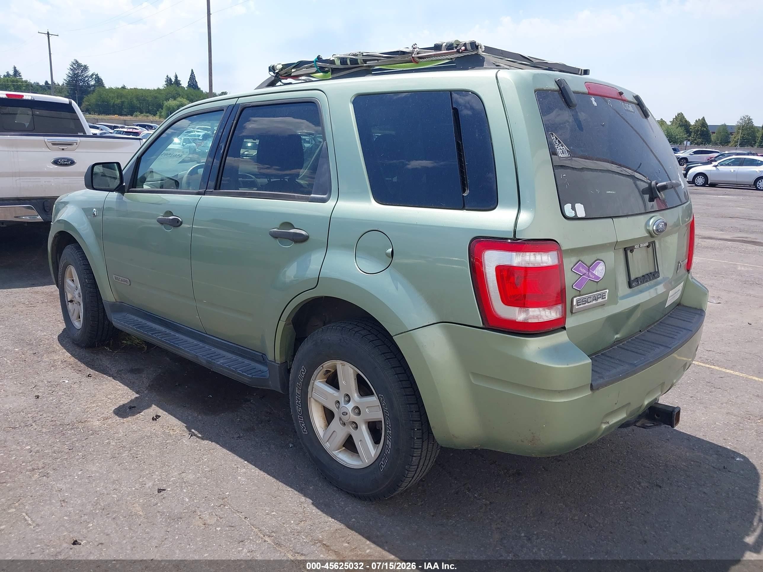 2008 Ford Escape Hybrid   Зеленый vin: 1FMCU49H28KA77434