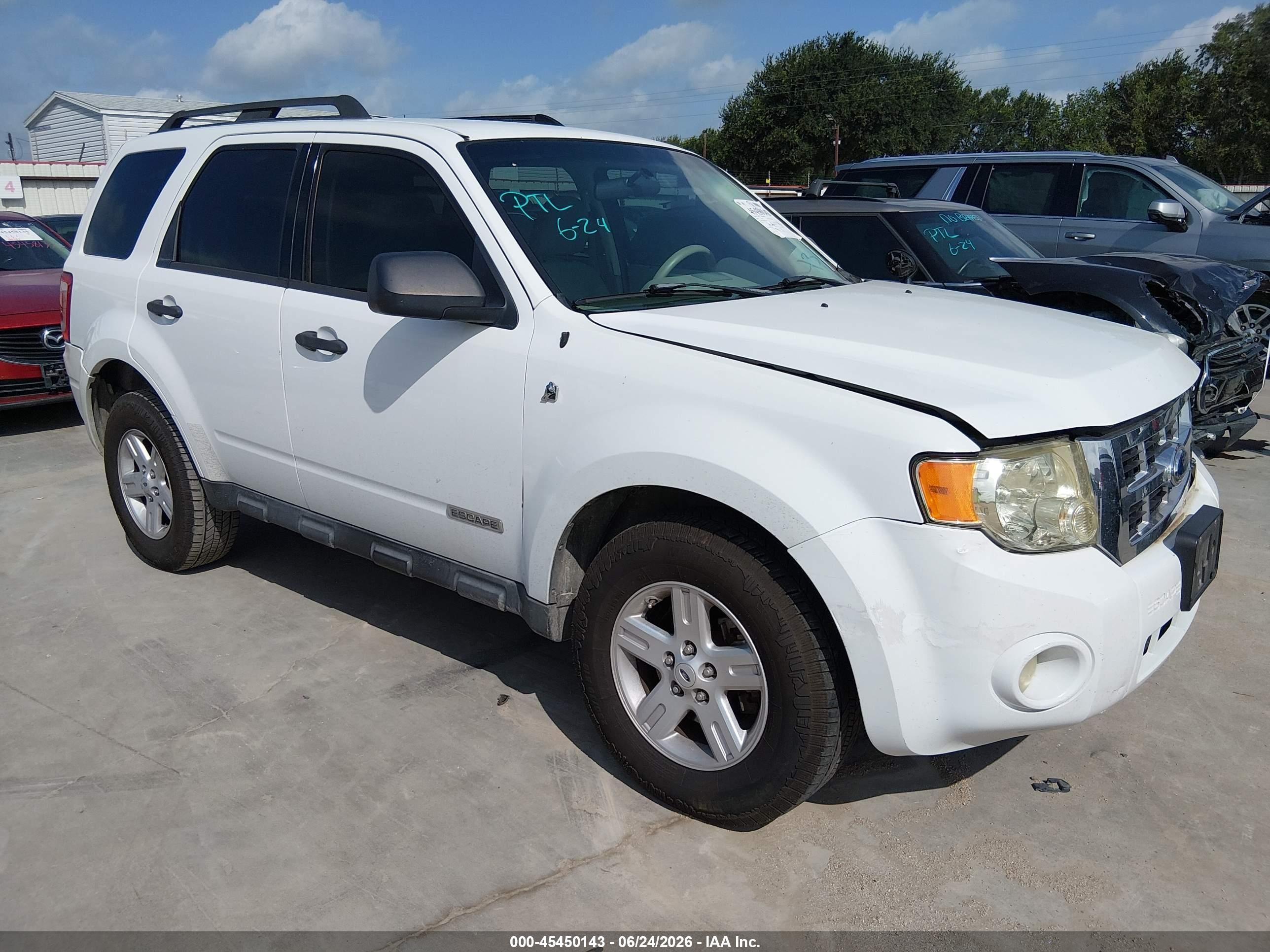 2008 Ford Escape Hybrid   Белый vin: 1FMCU49H28KE59446