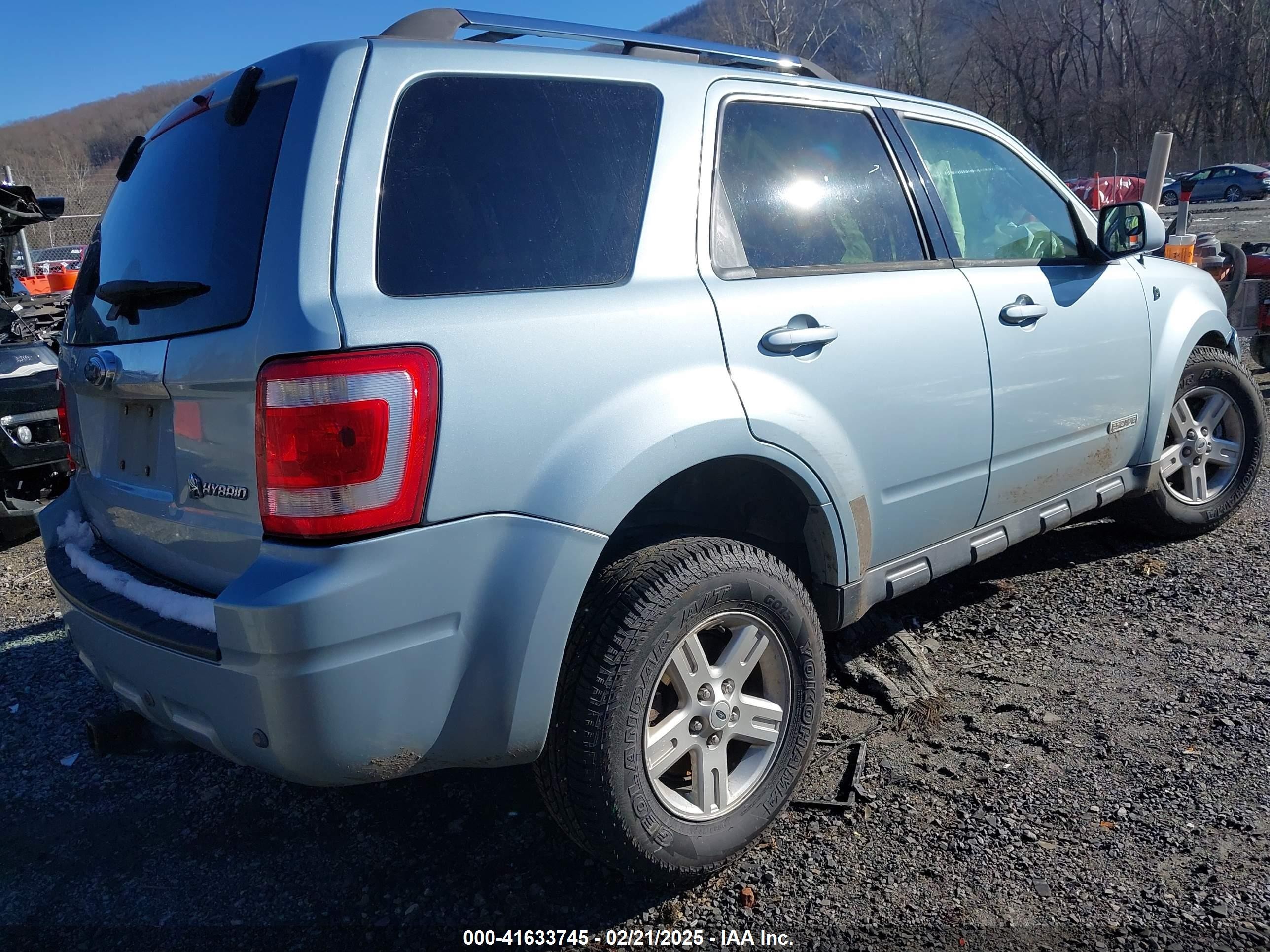 2008 Ford Escape Hybrid   Light Blue vin: 1FMCU49H38KD83185
