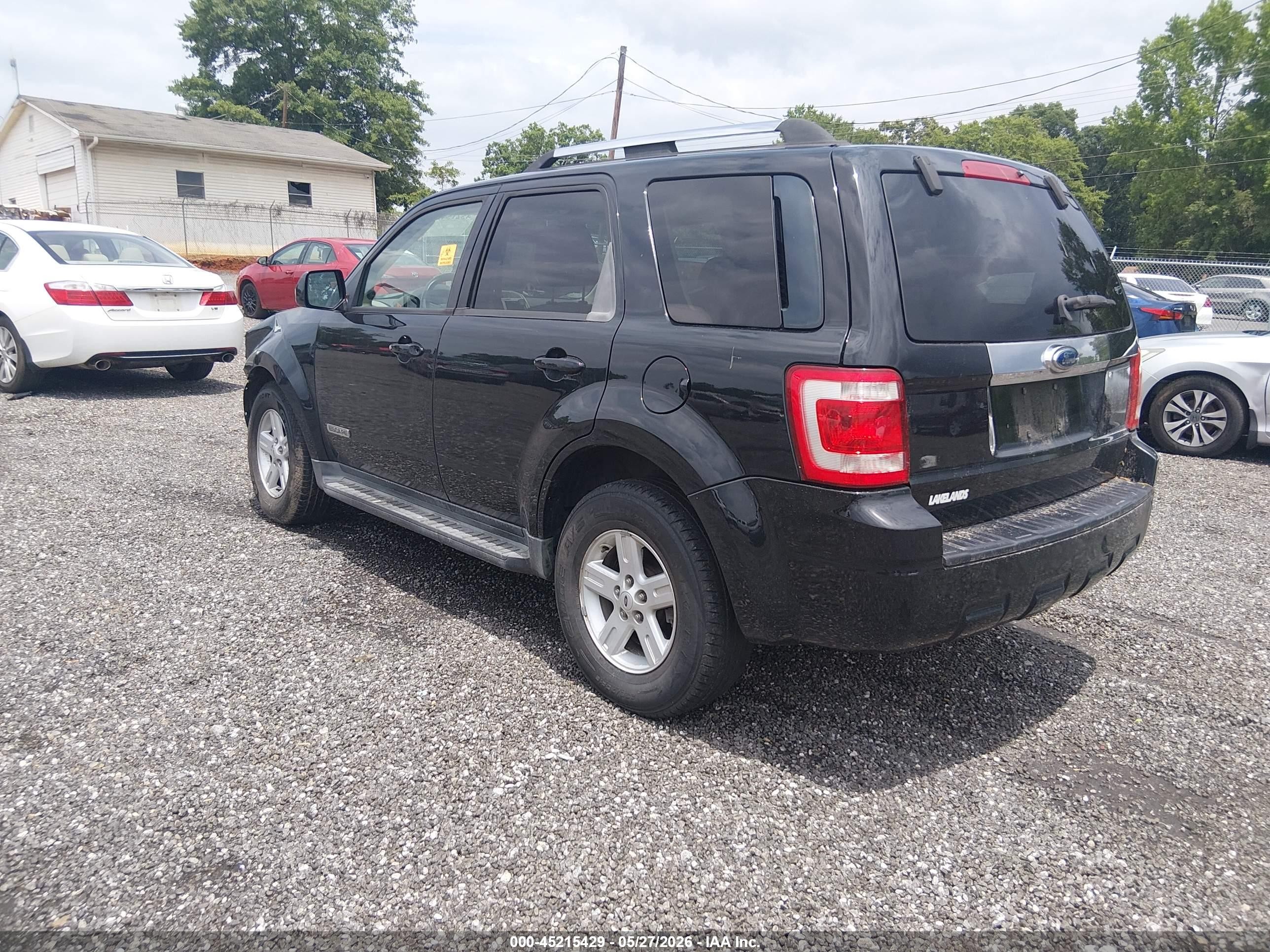 2008 Ford Escape Hybrid   Black vin: 1FMCU49H58KB90035