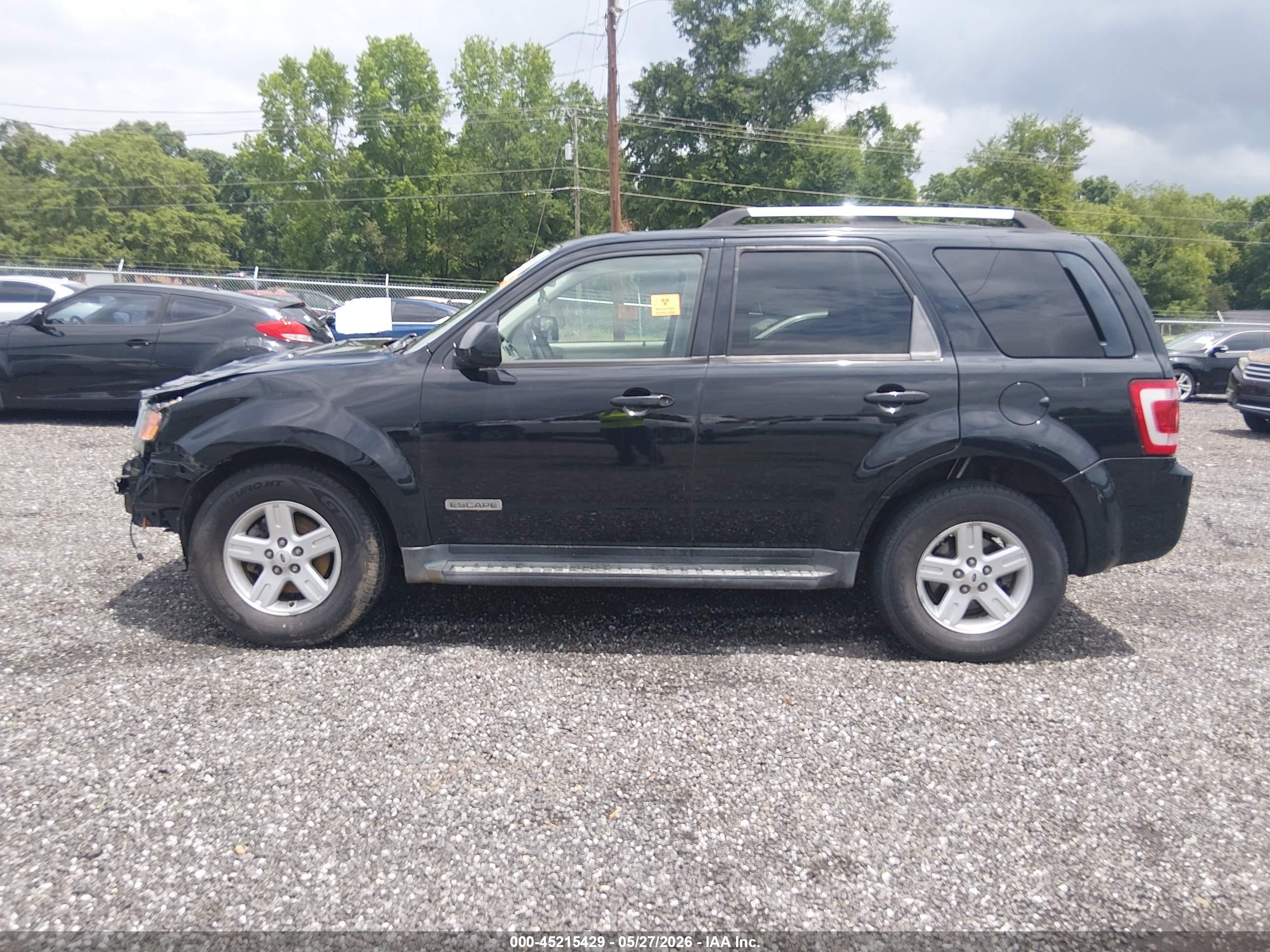 2008 Ford Escape Hybrid   Black vin: 1FMCU49H58KB90035
