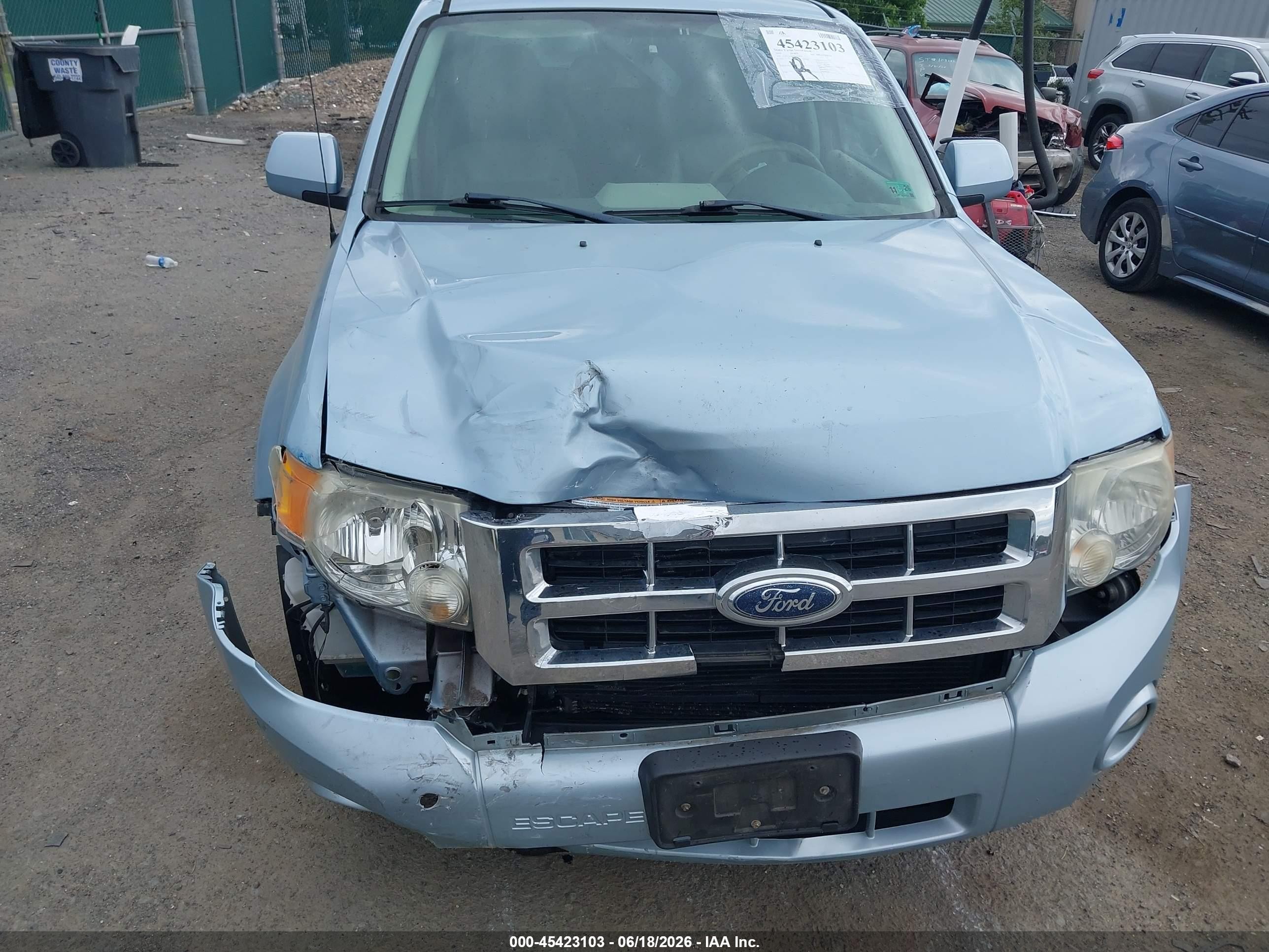 2008 Ford Escape Hybrid   Light Blue vin: 1FMCU49H58KE60574