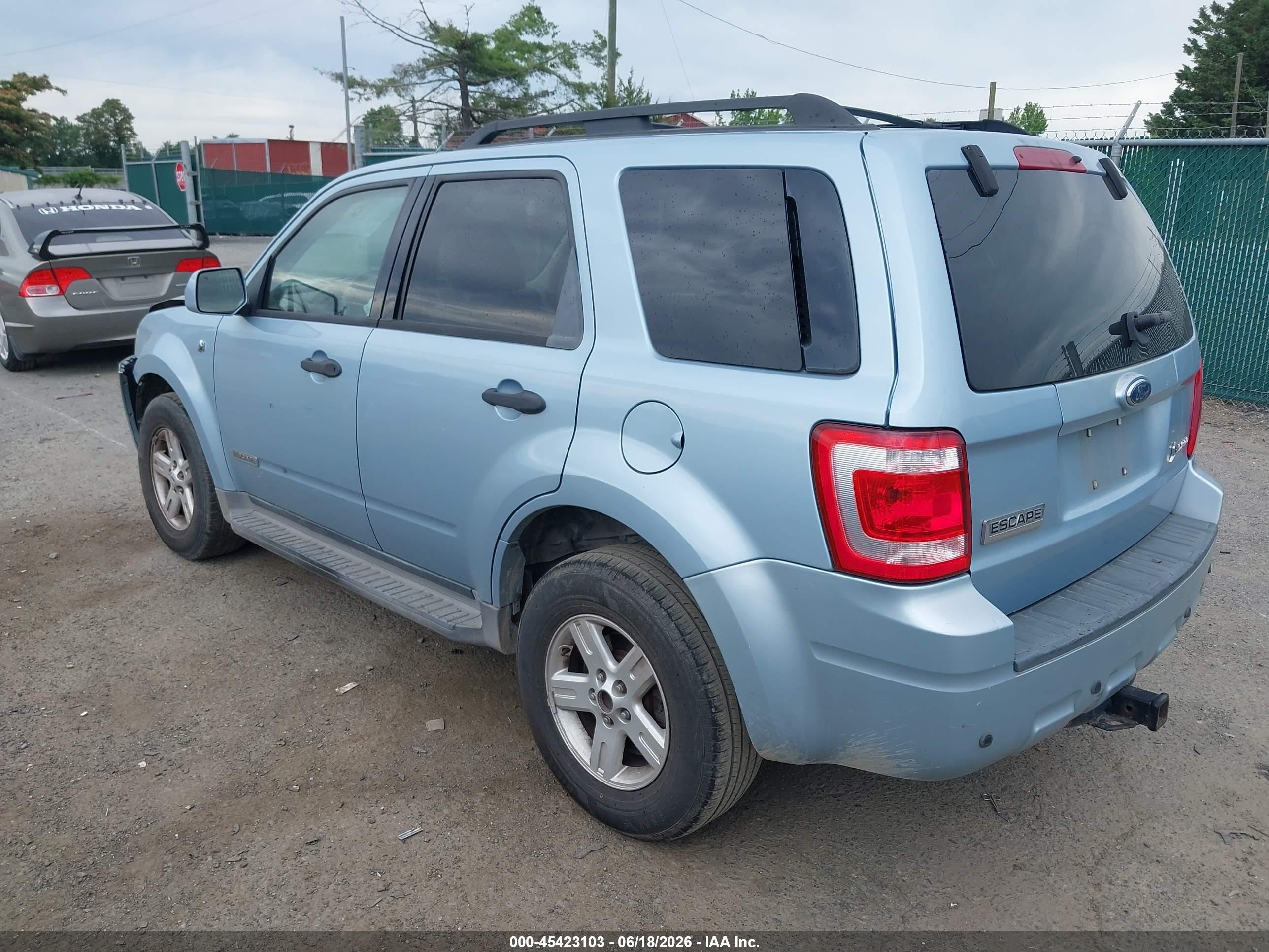2008 Ford Escape Hybrid   Light Blue vin: 1FMCU49H58KE60574