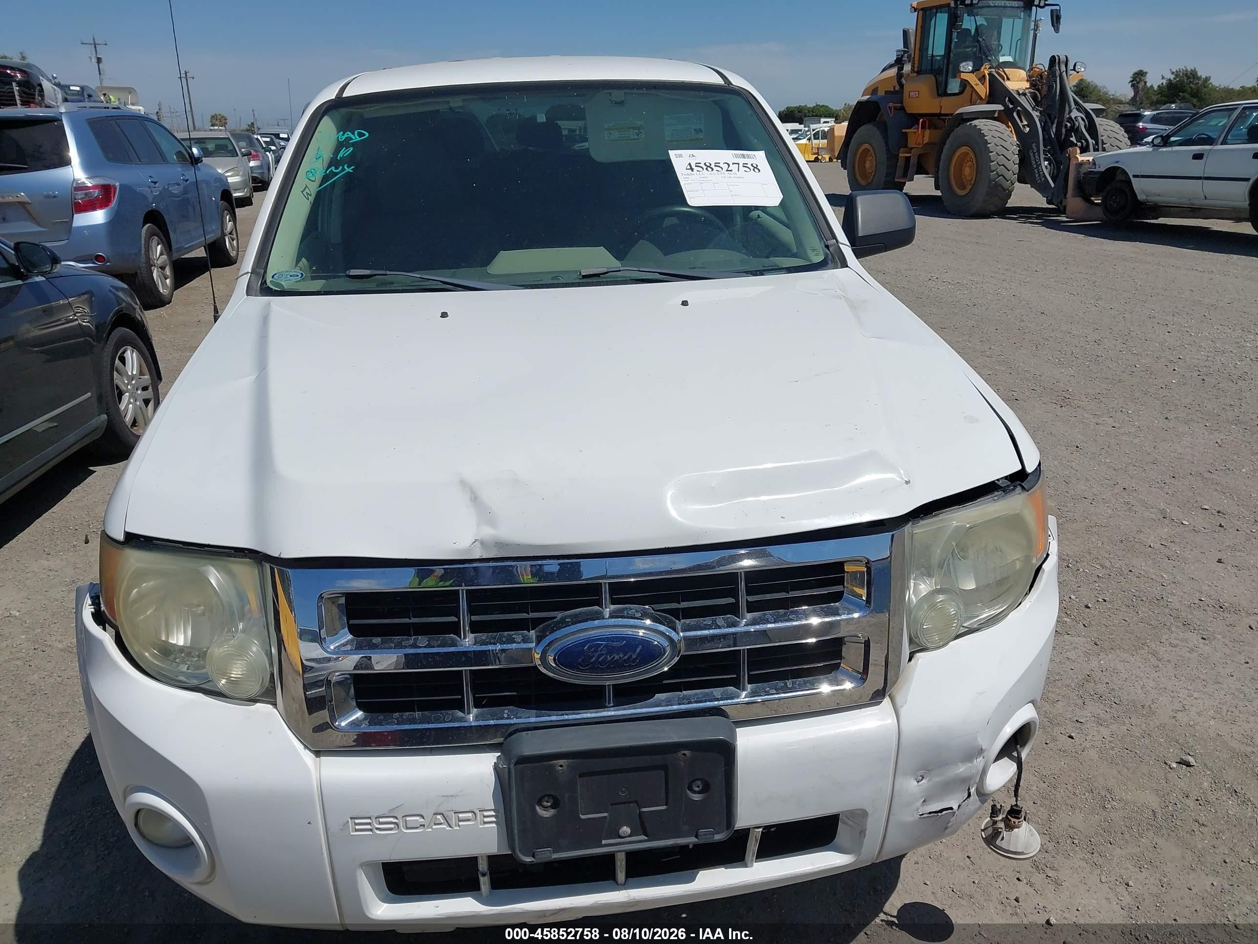 2008 Ford Escape Hybrid   Белый vin: 1FMCU49H68KA97332