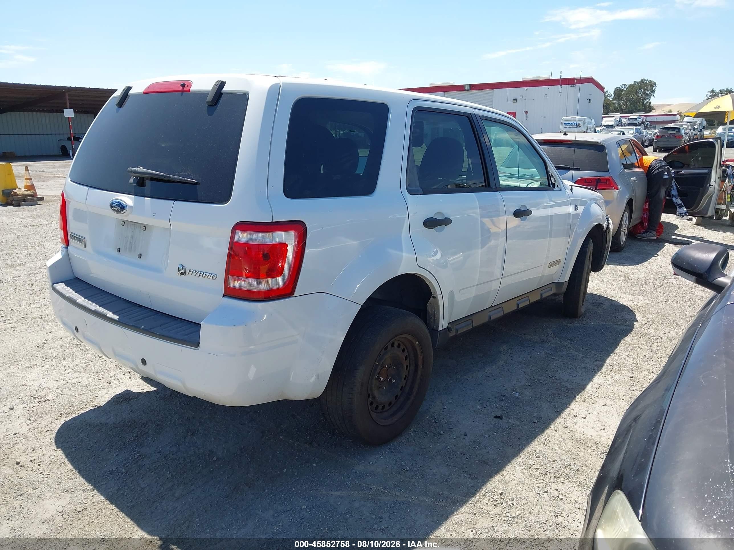 2008 Ford Escape Hybrid   Белый vin: 1FMCU49H68KA97332