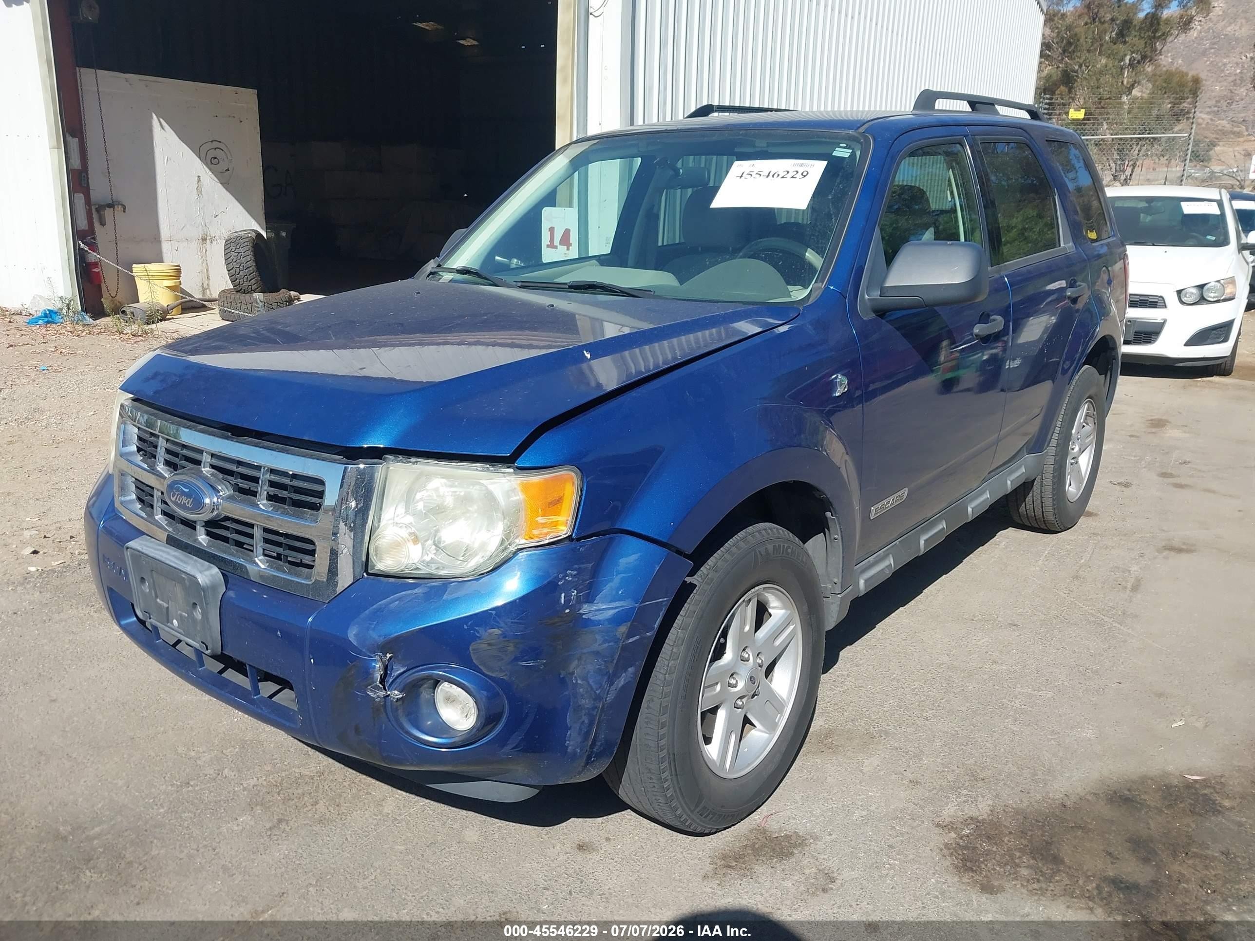 2008 Ford Escape Hybrid   Blue vin: 1FMCU49H68KC93027