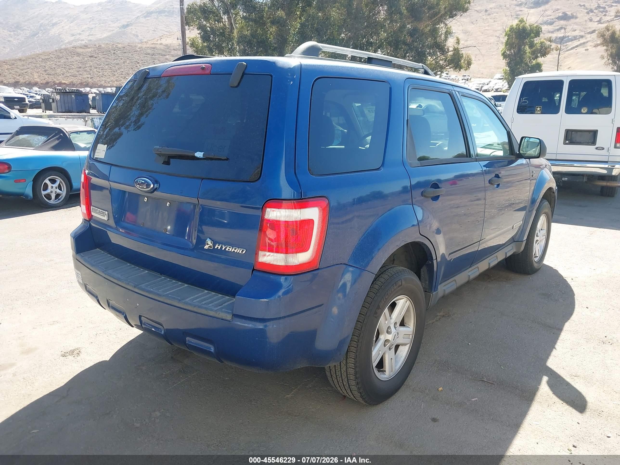 2008 Ford Escape Hybrid   Blue vin: 1FMCU49H68KC93027
