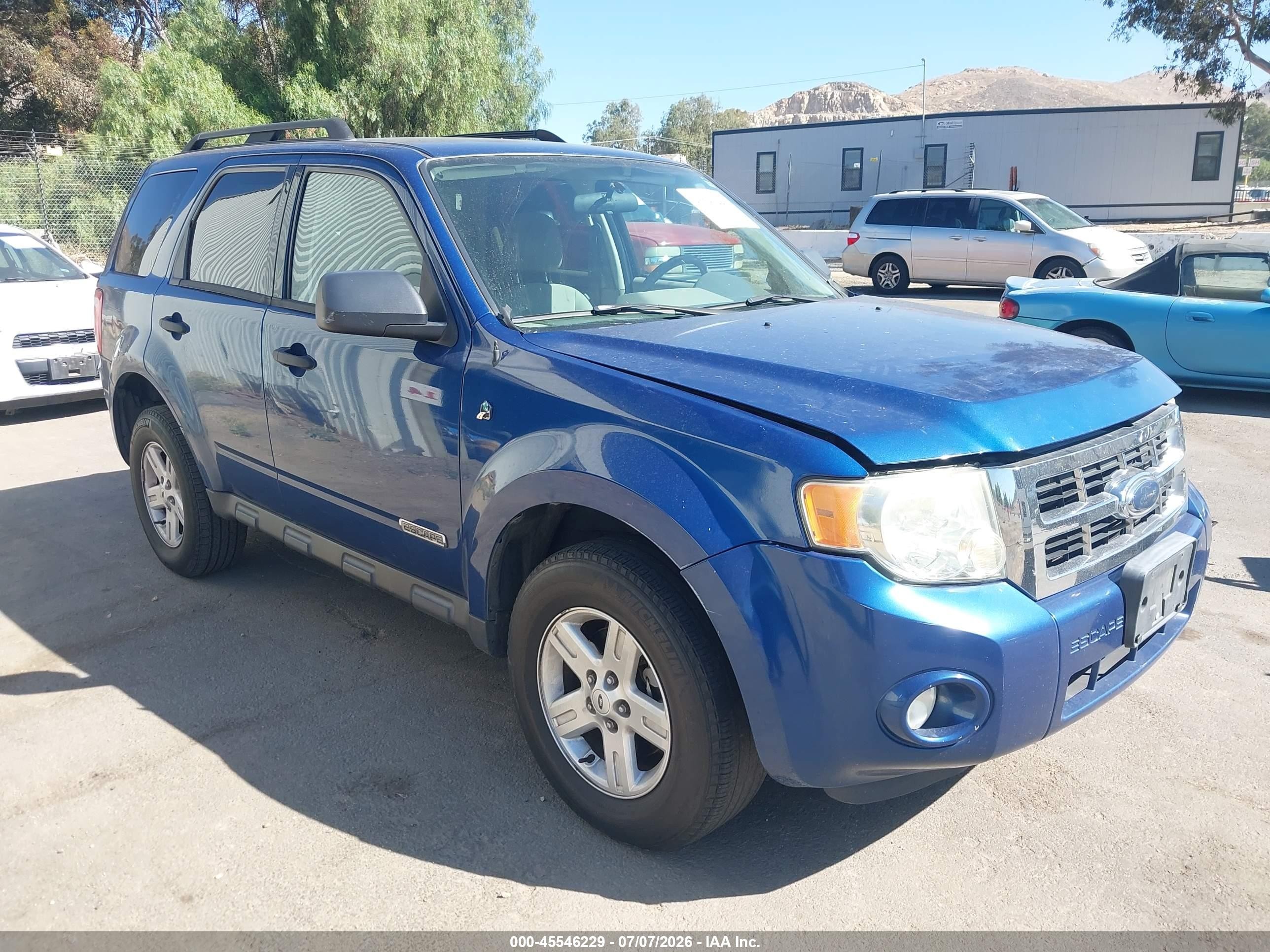 2008 Ford Escape Hybrid   Blue vin: 1FMCU49H68KC93027