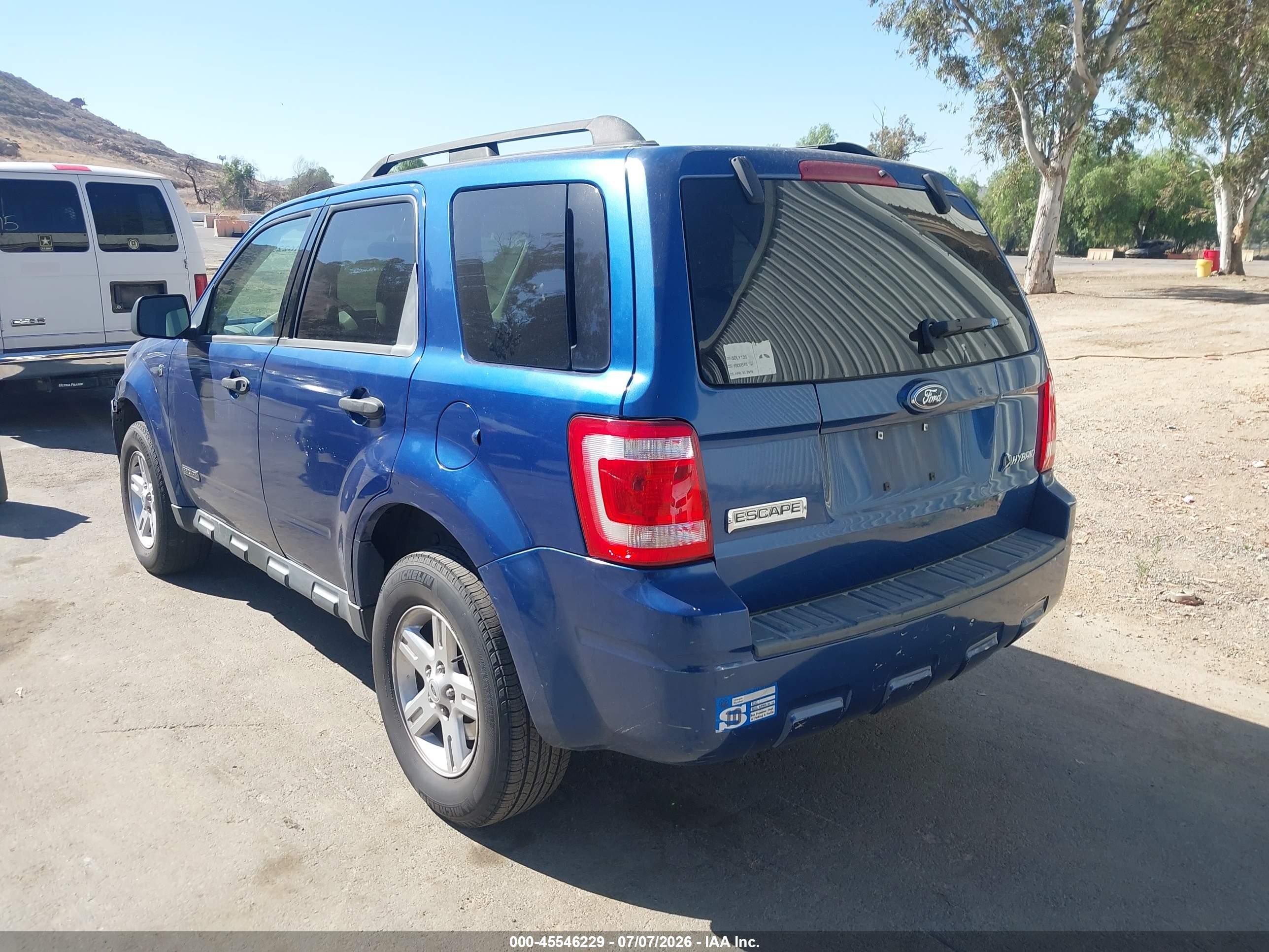 2008 Ford Escape Hybrid   Blue vin: 1FMCU49H68KC93027