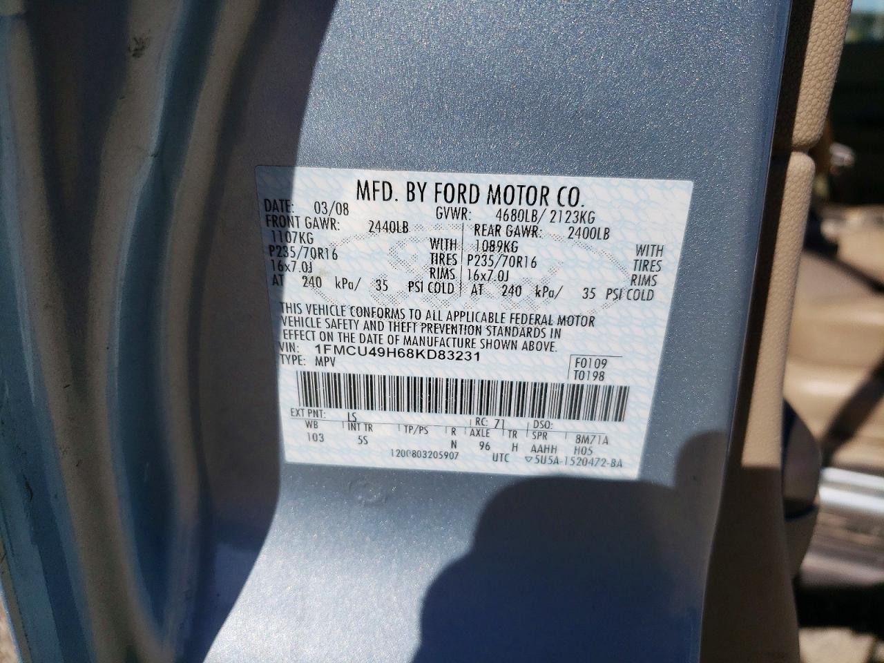 2008 Ford Escape Hev Blue vin: 1FMCU49H68KD83231