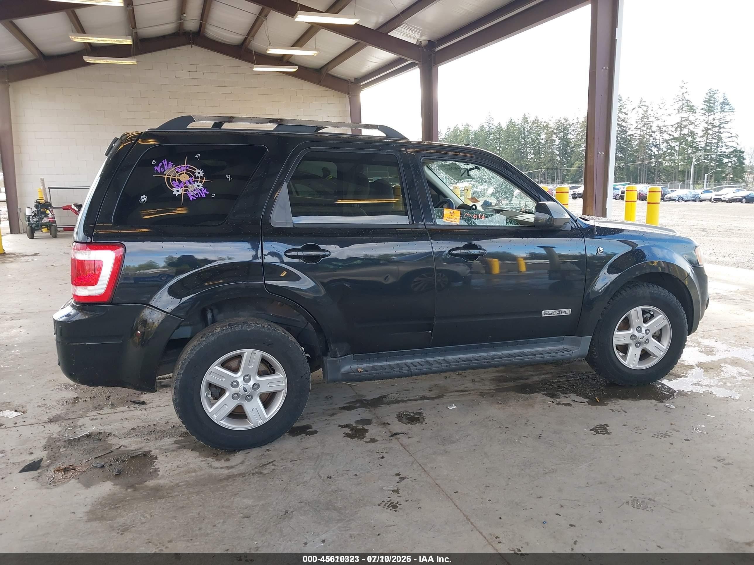2008 Ford Escape Hybrid   Black vin: 1FMCU49HX8KB59217