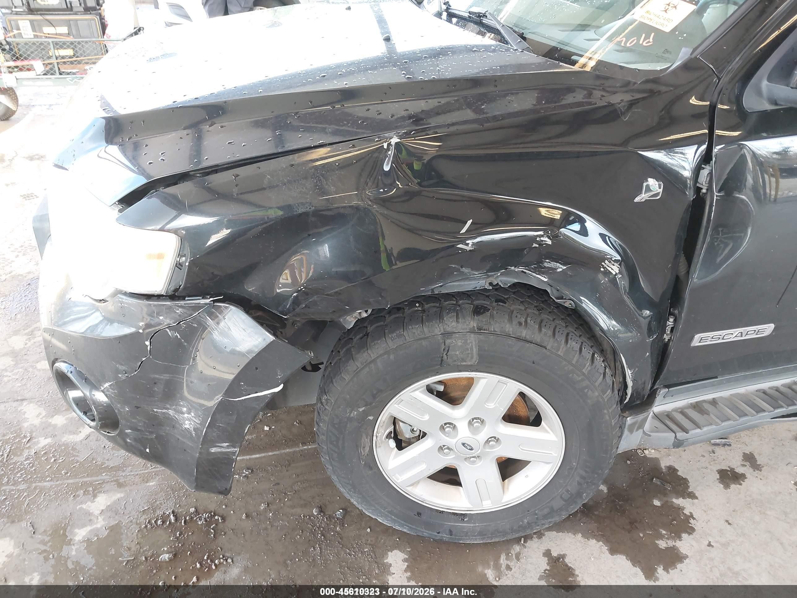 2008 Ford Escape Hybrid   Black vin: 1FMCU49HX8KB59217
