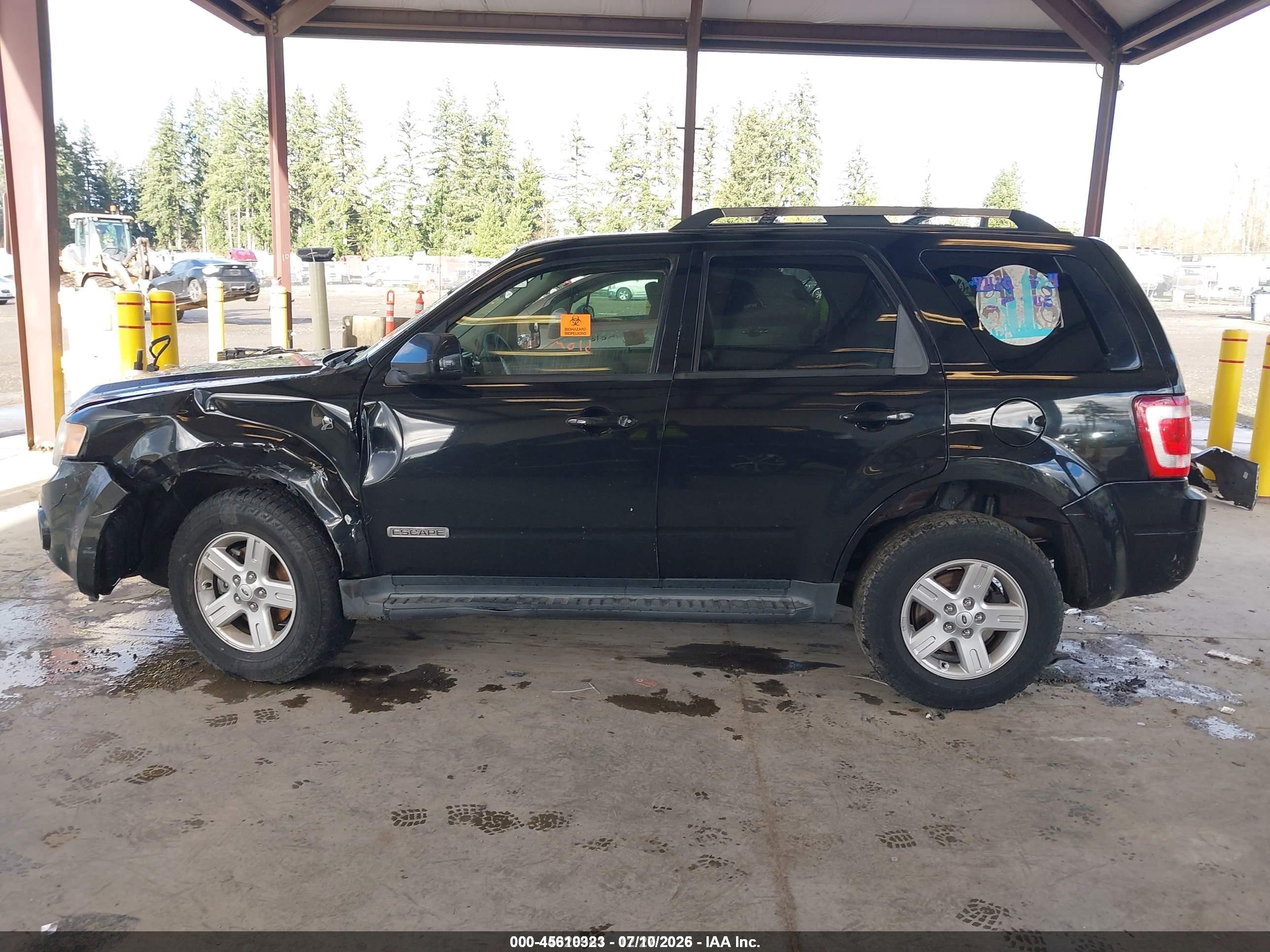 2008 Ford Escape Hybrid   Black vin: 1FMCU49HX8KB59217