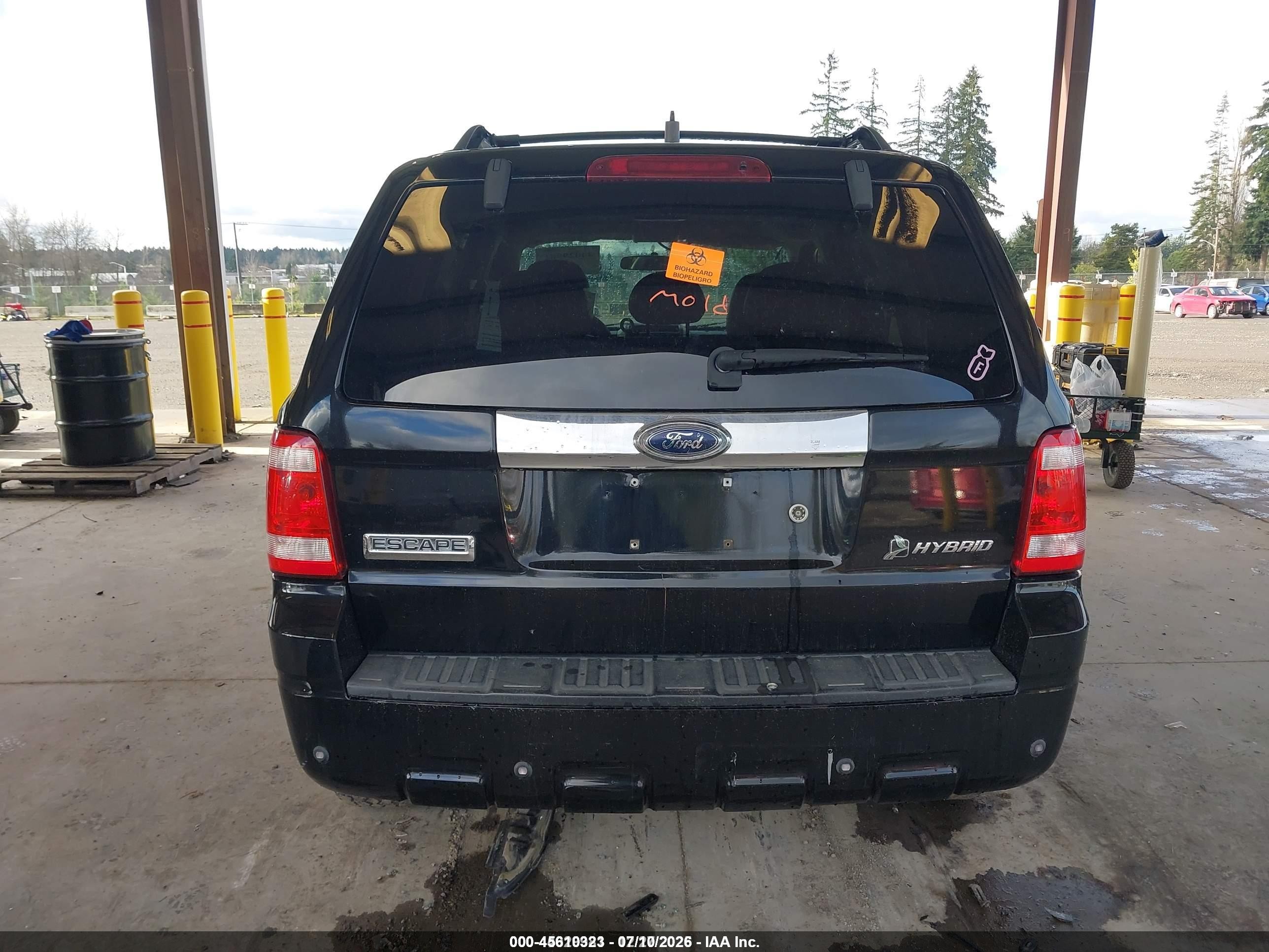 2008 Ford Escape Hybrid   Black vin: 1FMCU49HX8KB59217