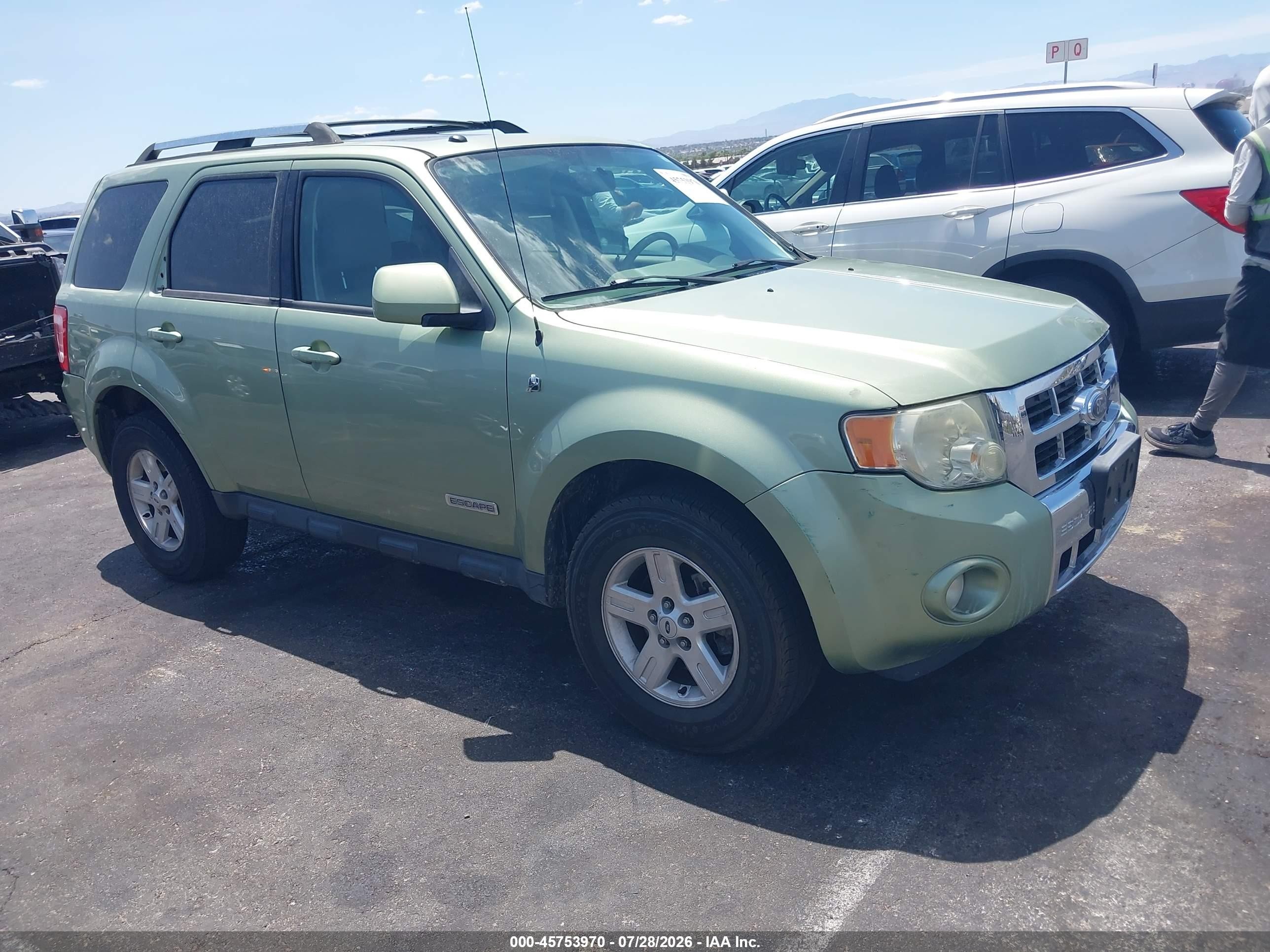 2008 Ford Escape Hybrid   Зеленый vin: 1FMCU49HX8KC81348