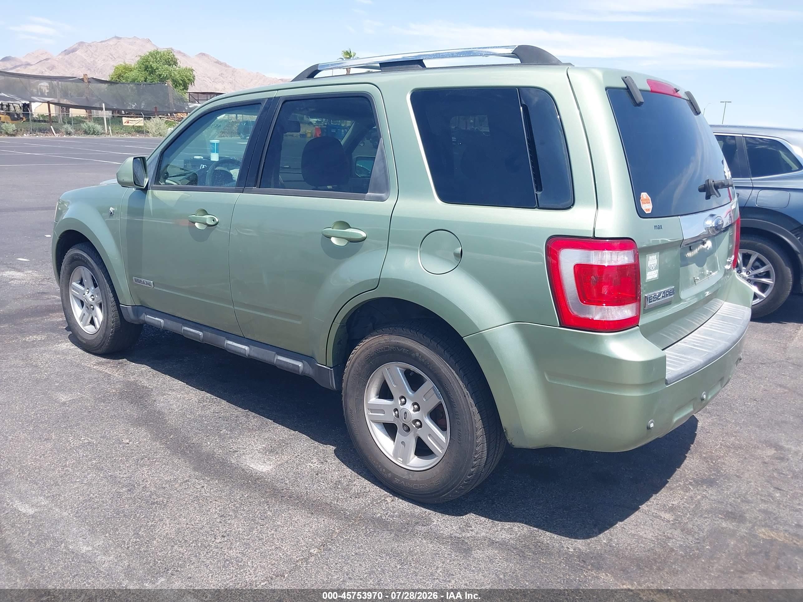 2008 Ford Escape Hybrid   Green vin: 1FMCU49HX8KC81348